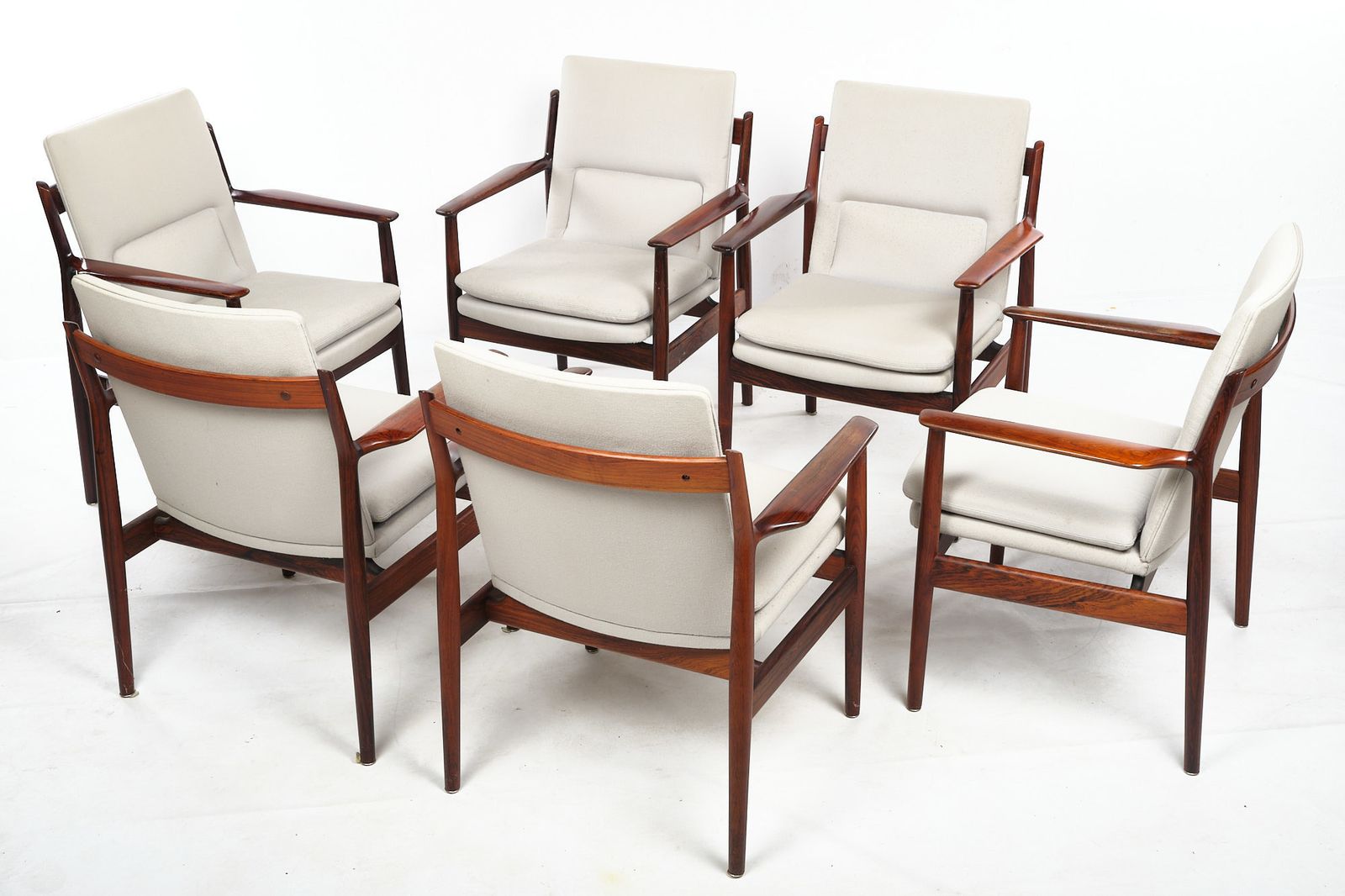 Six Conference Chairs By Arne Vodder For Sibast, Vintage, Denmark, Before 1960