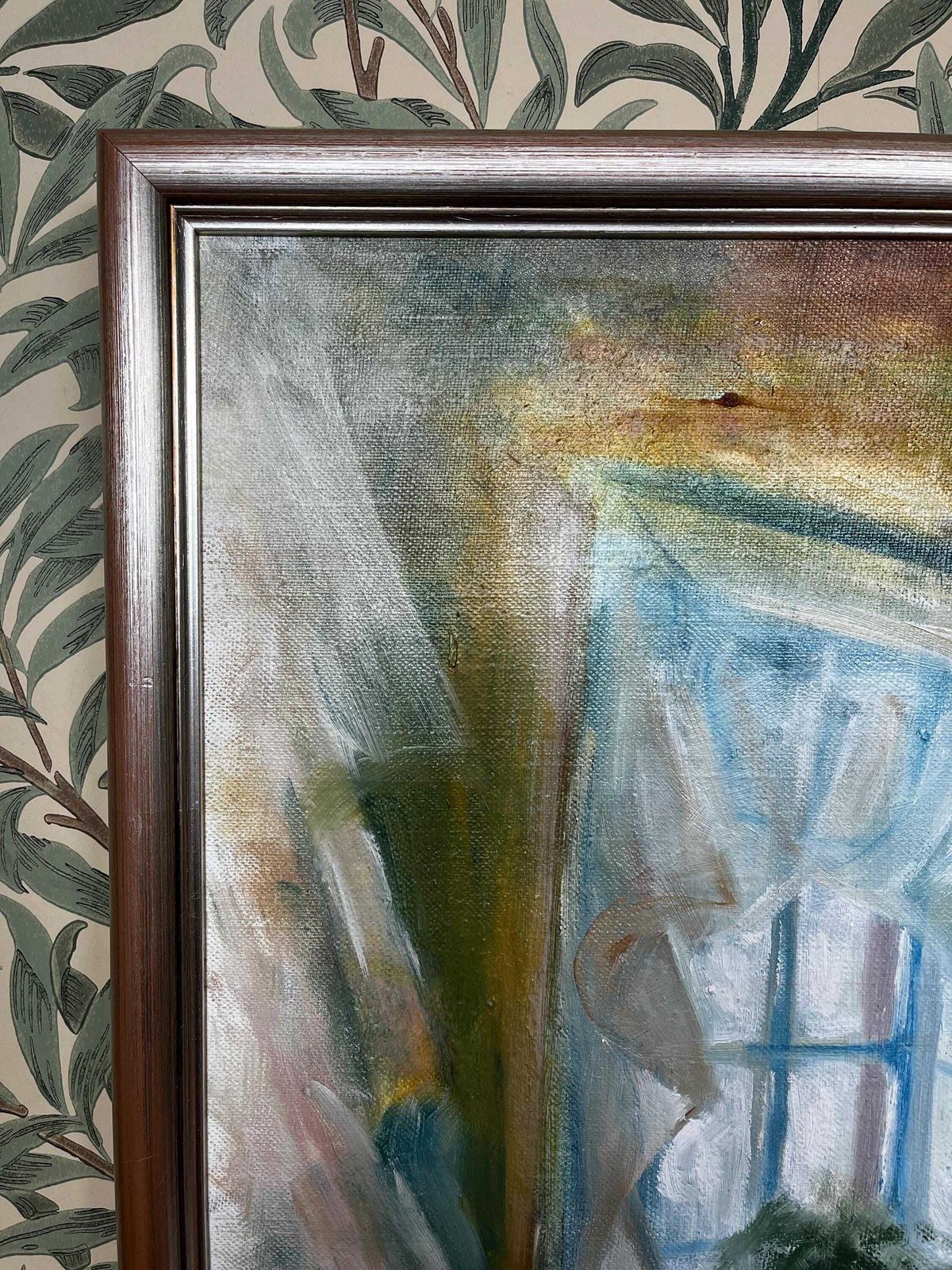 Dreamy Interior Scene,  1991, Swedish Monogram Signed, Oil Painting On Streched Canvas photo buy