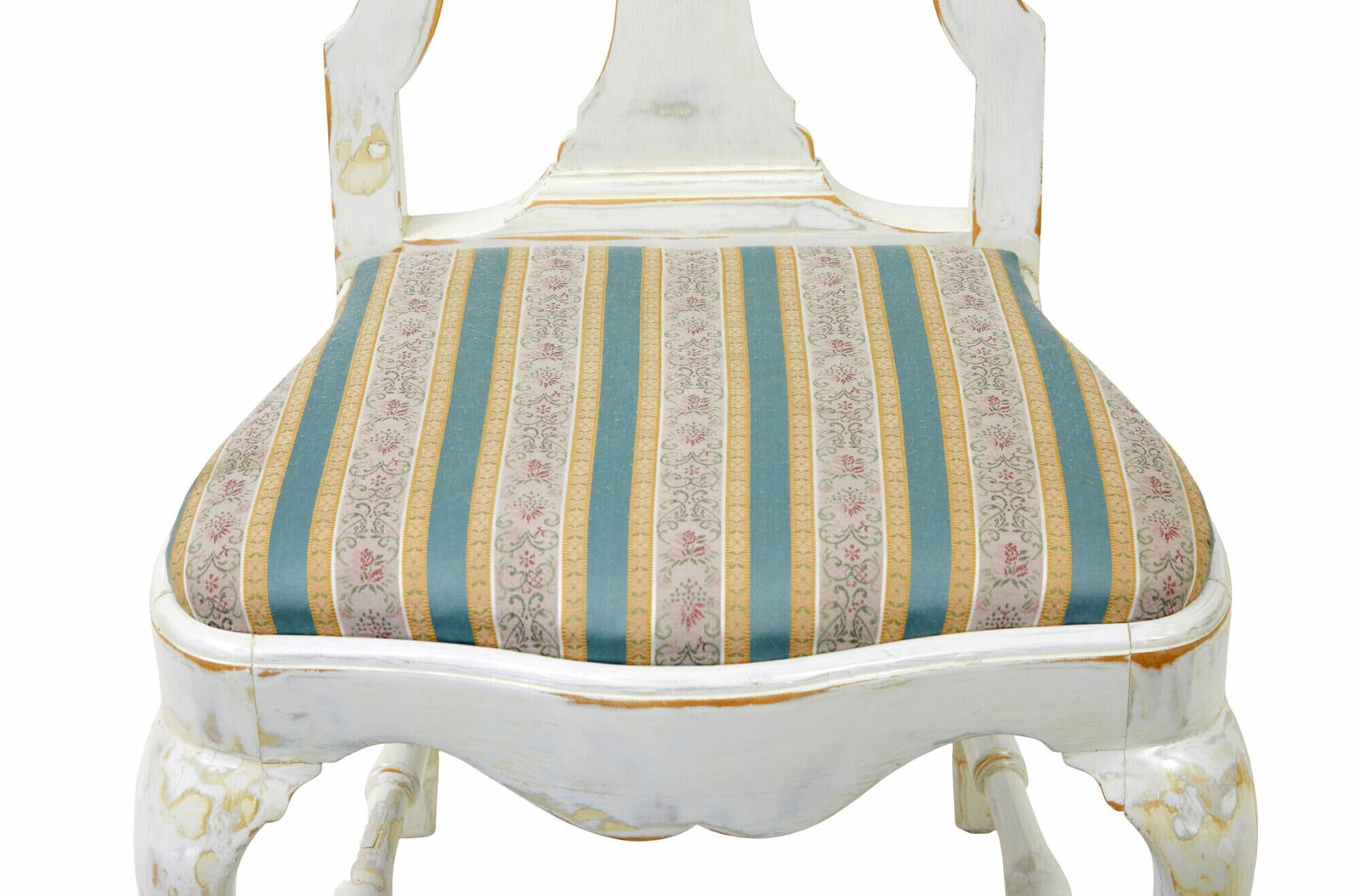Set Of 14 Lacquered Queen Anne Influenced Dining Chairs photo for sale