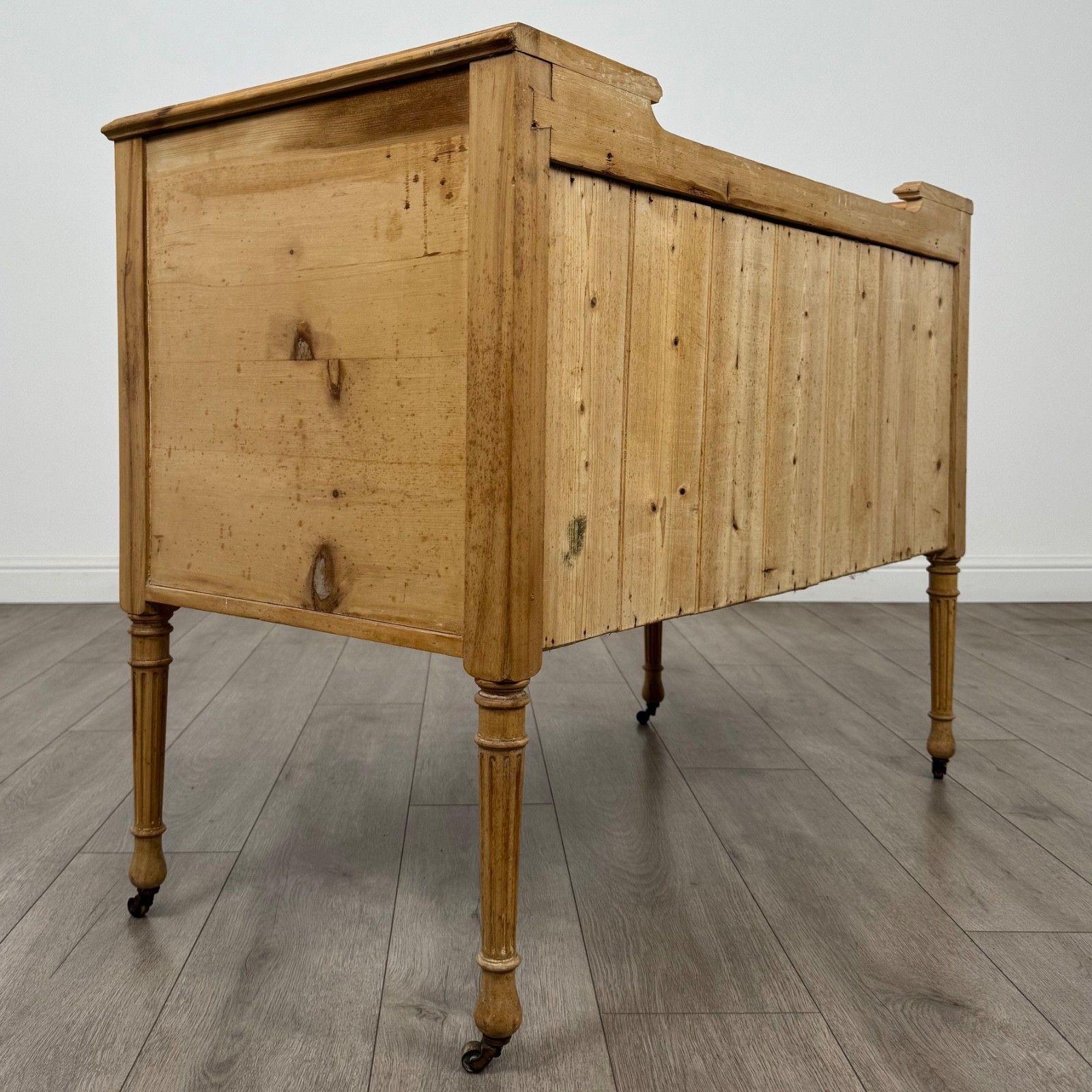 Antique 20th Century Good Quality Pine Kneehole Desk photo Furniture