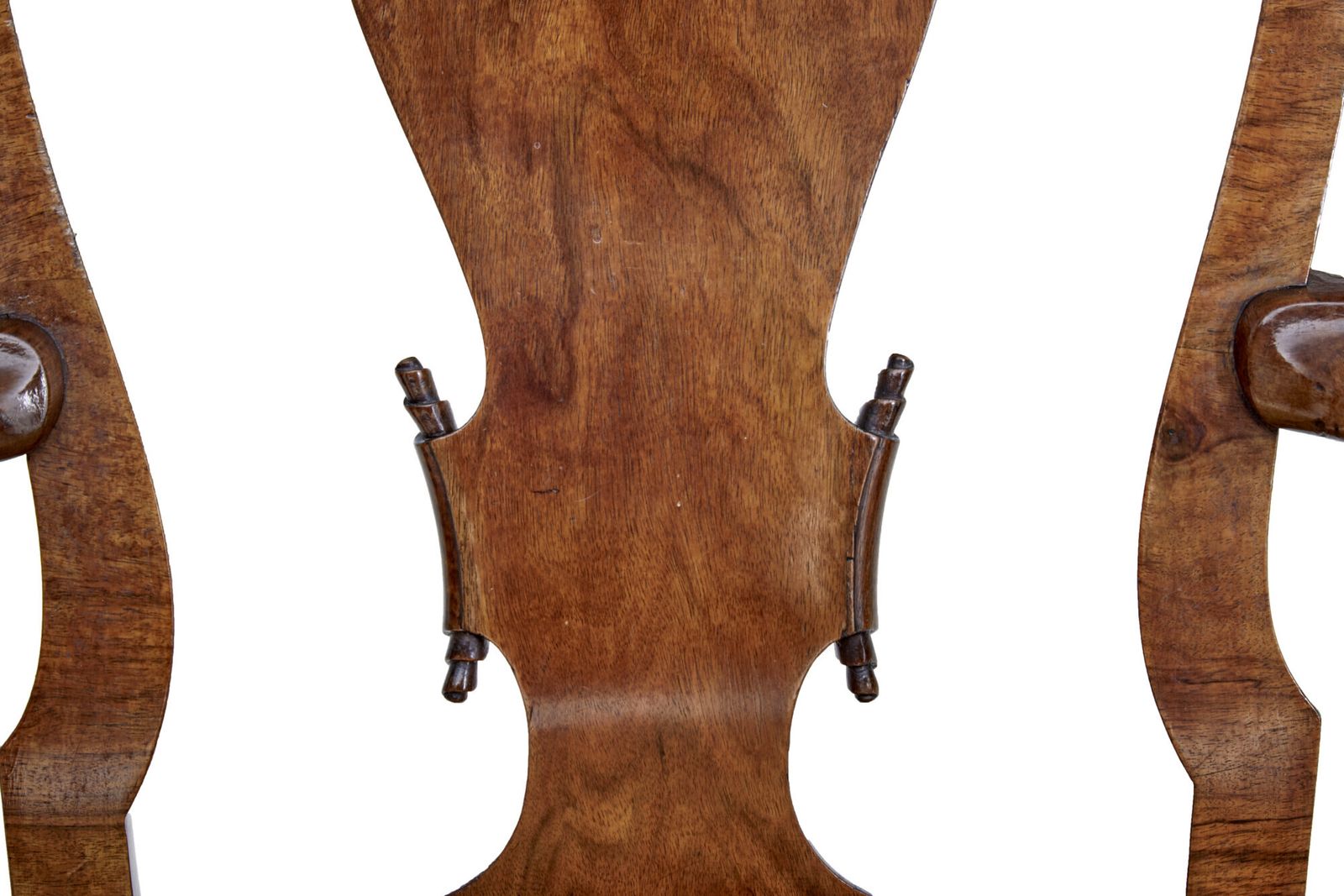 Set Of 8 Carved Queen Anne Style Walnut Dining Chairs By Spillman & Co photo Furniture