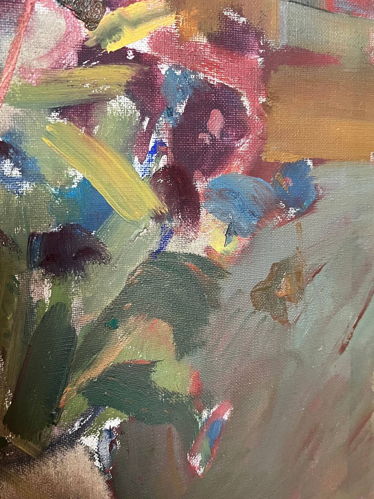 Floral, 1972, Swedish Listed Artist Kjell Rosén (1921 2003), Oil Painting On Streched Canvas photo vinterior