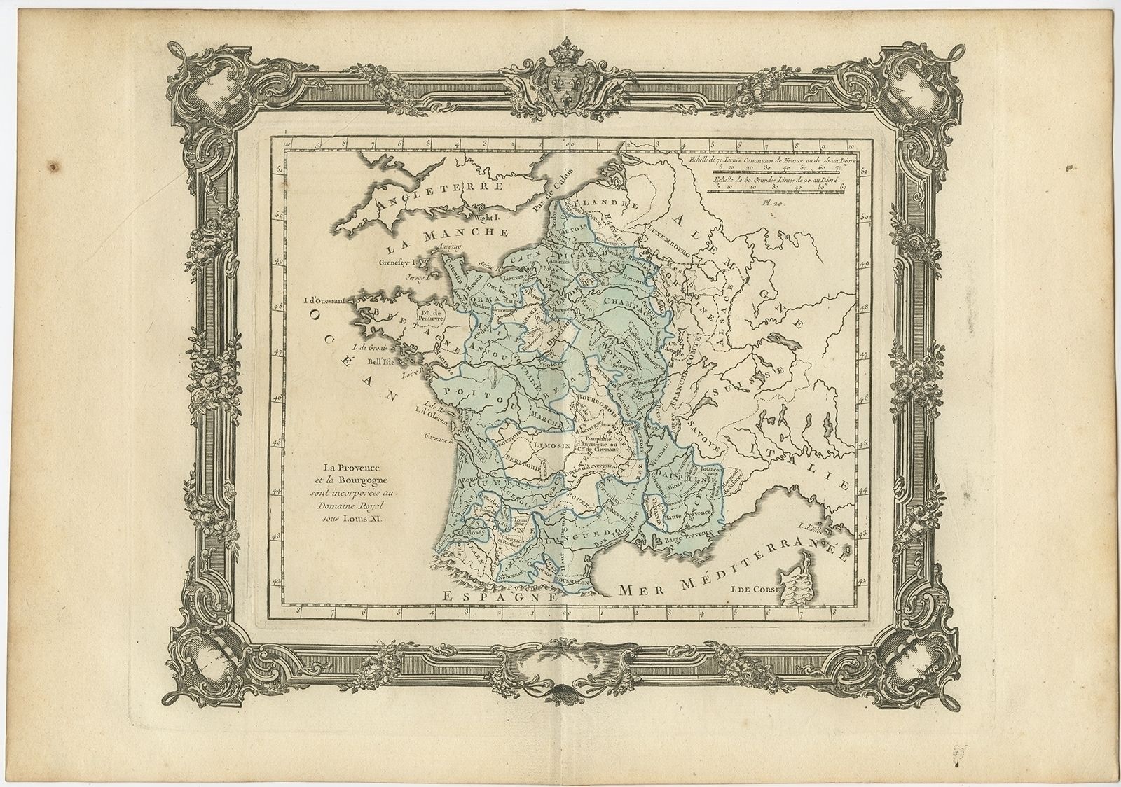 Antique Map Of France Under The Reign Of Louis Xi By Zannoni (1765)
