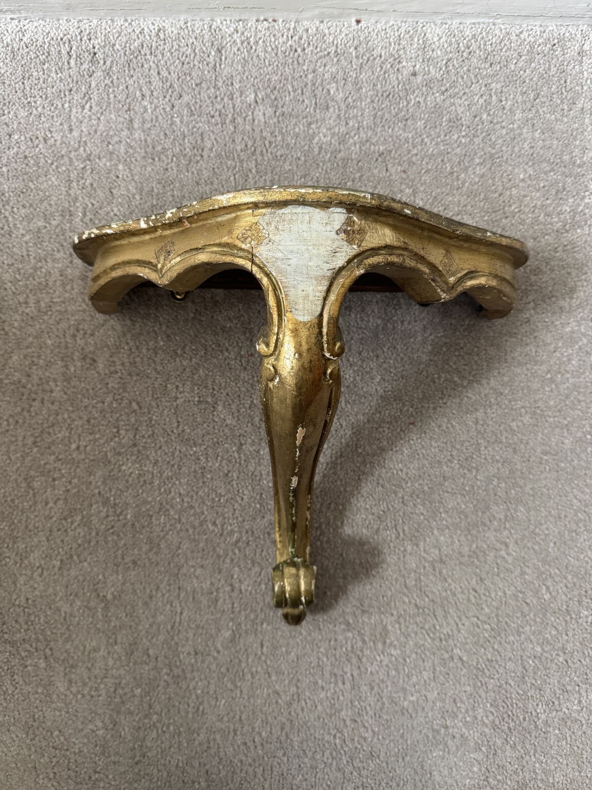 Pair Of Vintage Florentine Giltwood Brackets photo for sale
