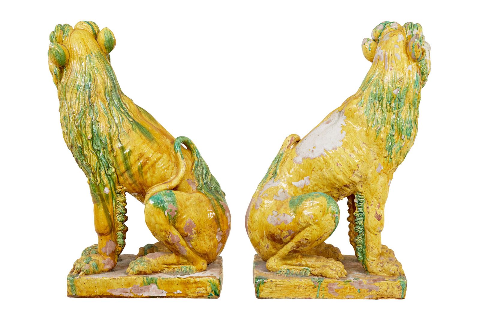 photo furniture Pair Of Mid 20th Century Salt Glazed Decorative Dogs Of Fo