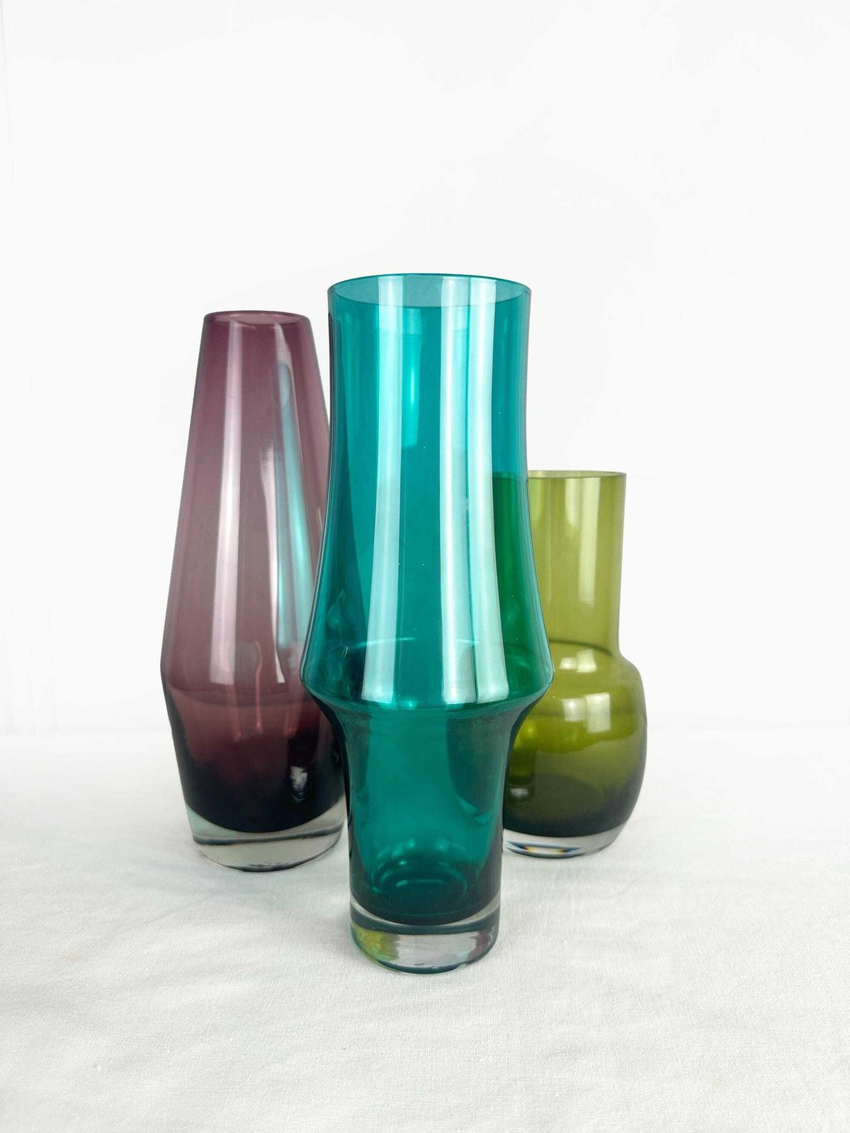 Mid Century Aqua Marine Glass Vase By Aimo Okkolin For Rihimaki, 1960s