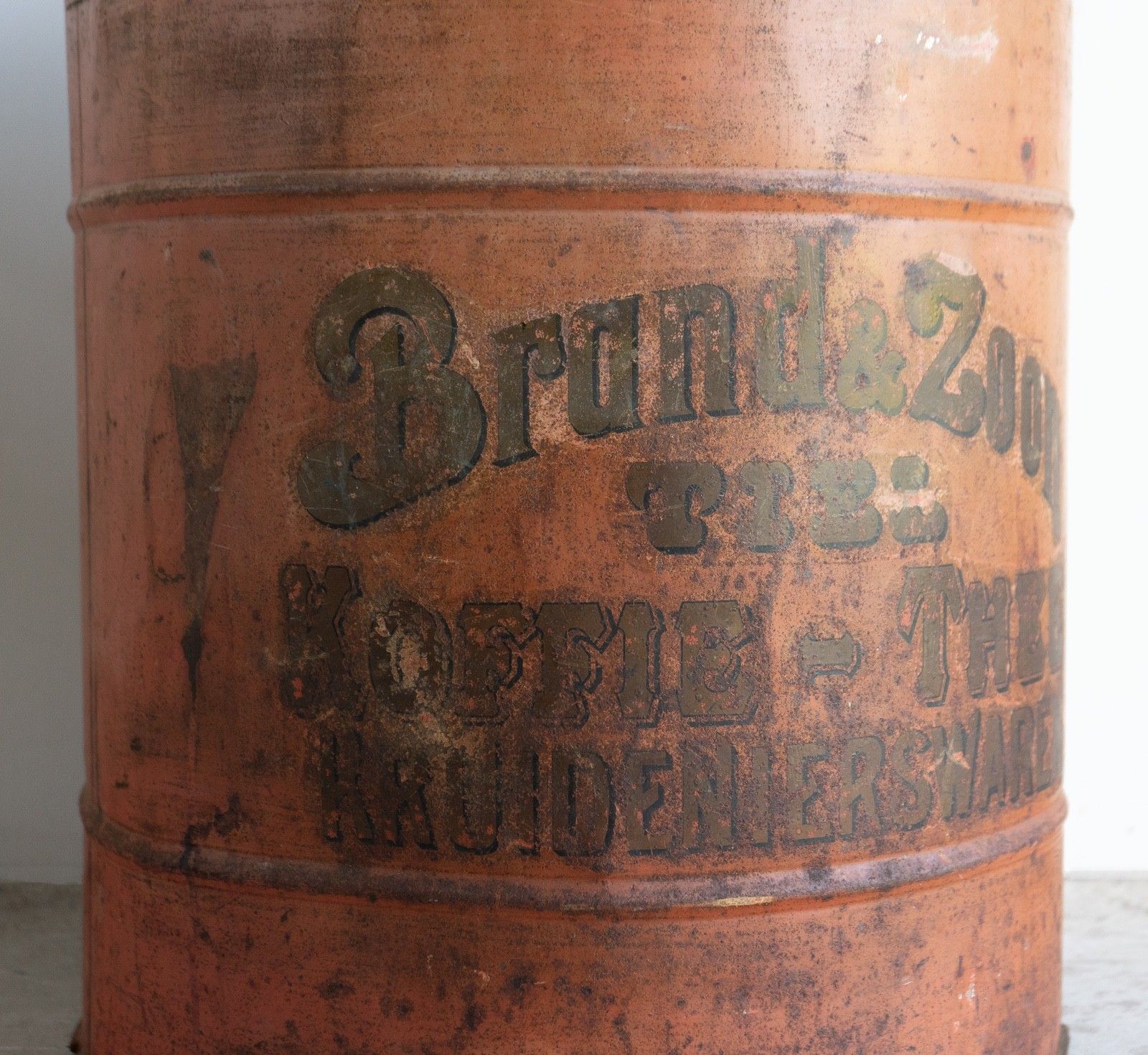 Very Large Antique Toleware Tea/Coffee Canister In Original Paint, Dutch, 20th C photo buy