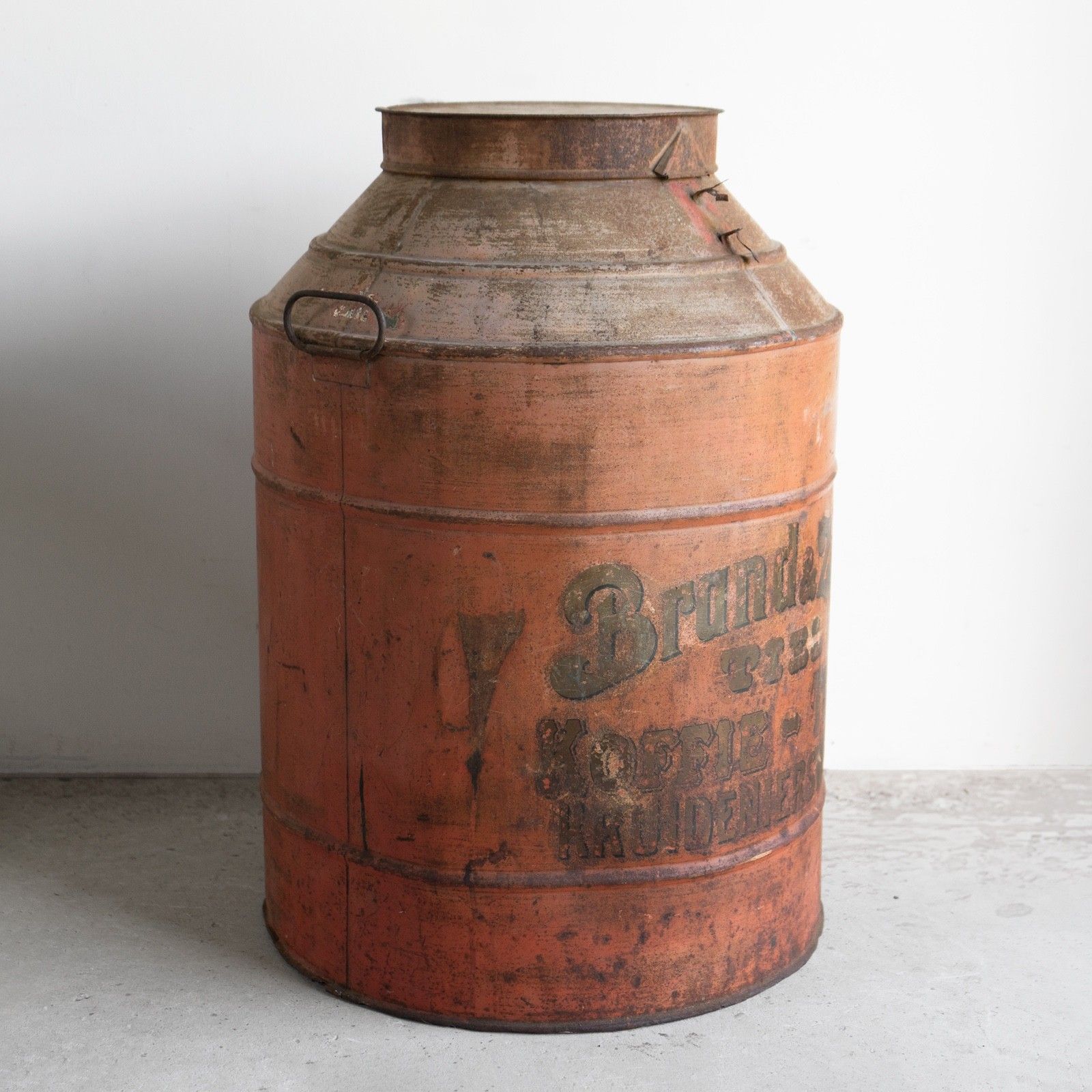 Very Large Antique Toleware Tea/Coffee Canister In Original Paint, Dutch, 20th C photo vintage