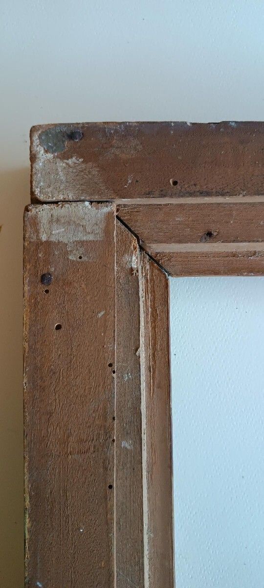 Antique Empire Style Frame From The Early 19th Century, Lacquered And Gilded photo for sale