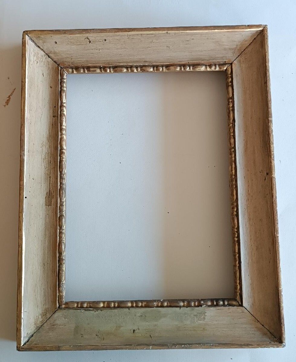 photo for sale Antique Empire Style Frame From The Early 19th Century, Lacquered And Gilded