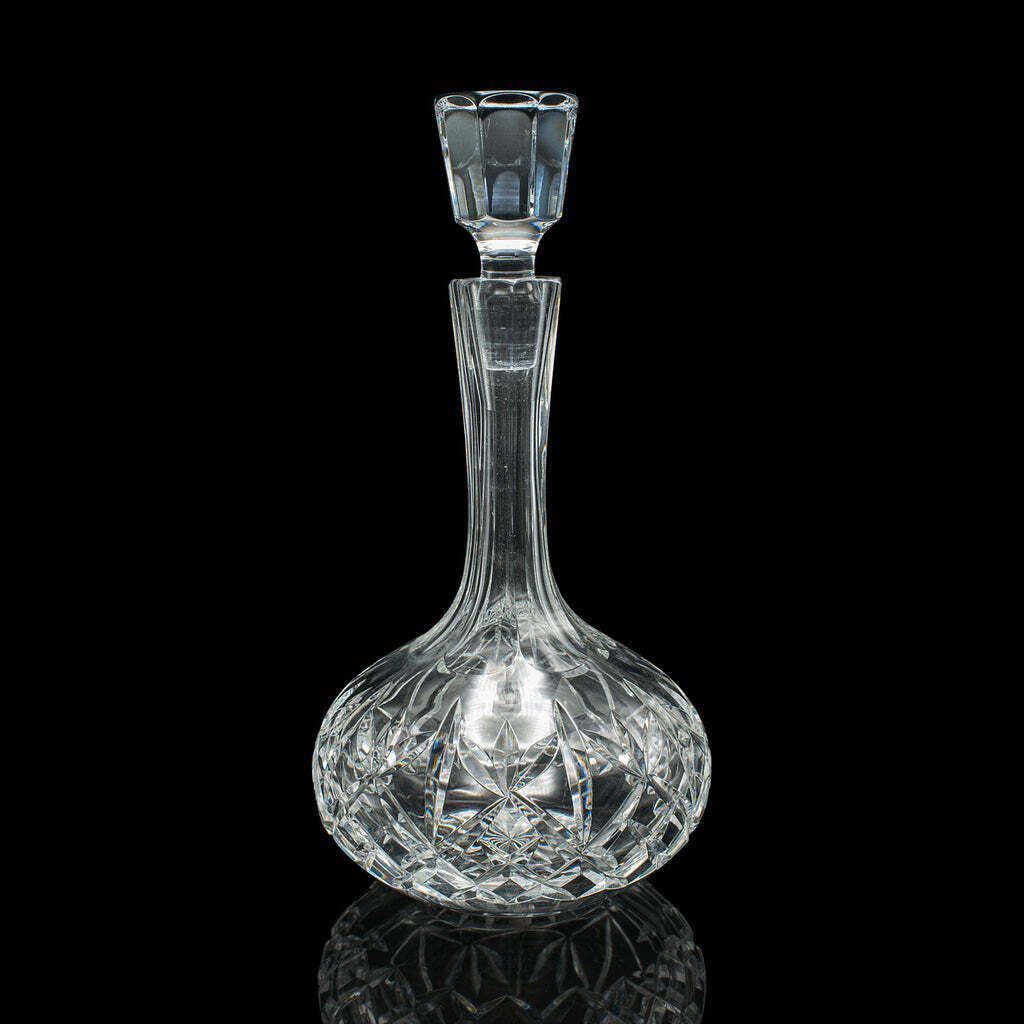 Vintage Merlot Decanter English Cut Glass Medium Body Wines Mid Century 1960 photo 1548.0