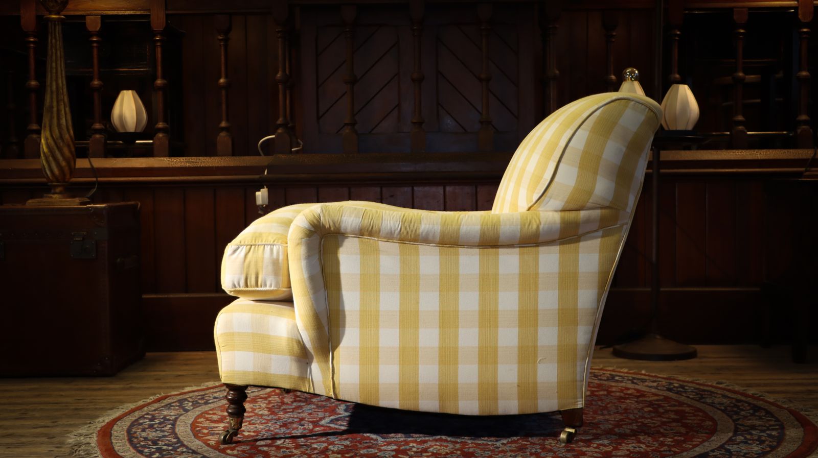 Super George Smith Standard Signature Large Armchair Sanderson Gingham Fabric 🚚 photo furniture