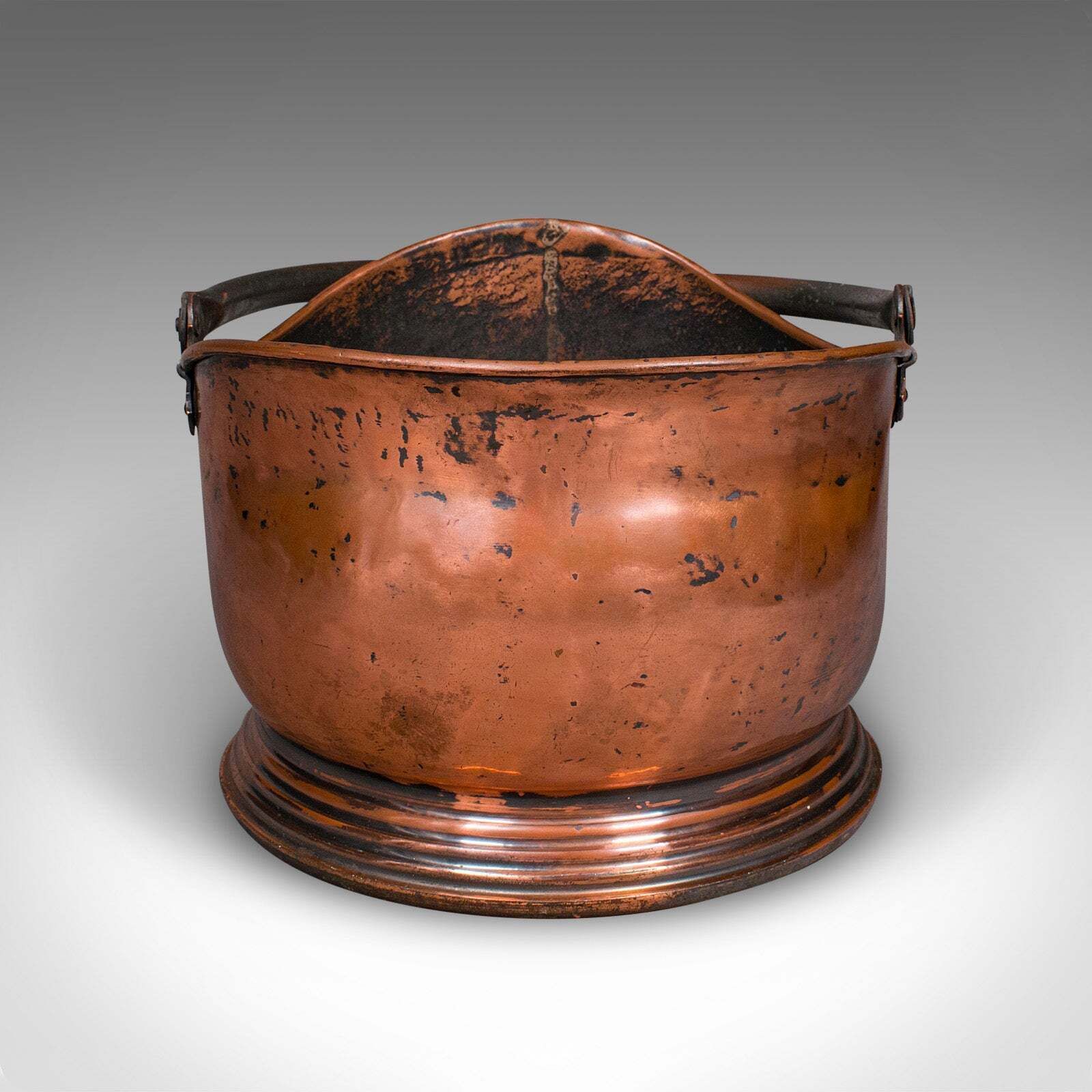 Vintage Regimental Mess Coal Bucket, English, Copper, Fireside Helmet Scuttle photo Home Fixtures