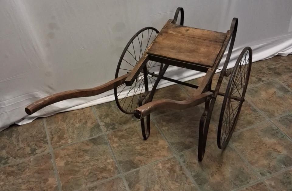 Antique Childs Cart Rickshaw Great For Display Shop Or Garden photo vintage