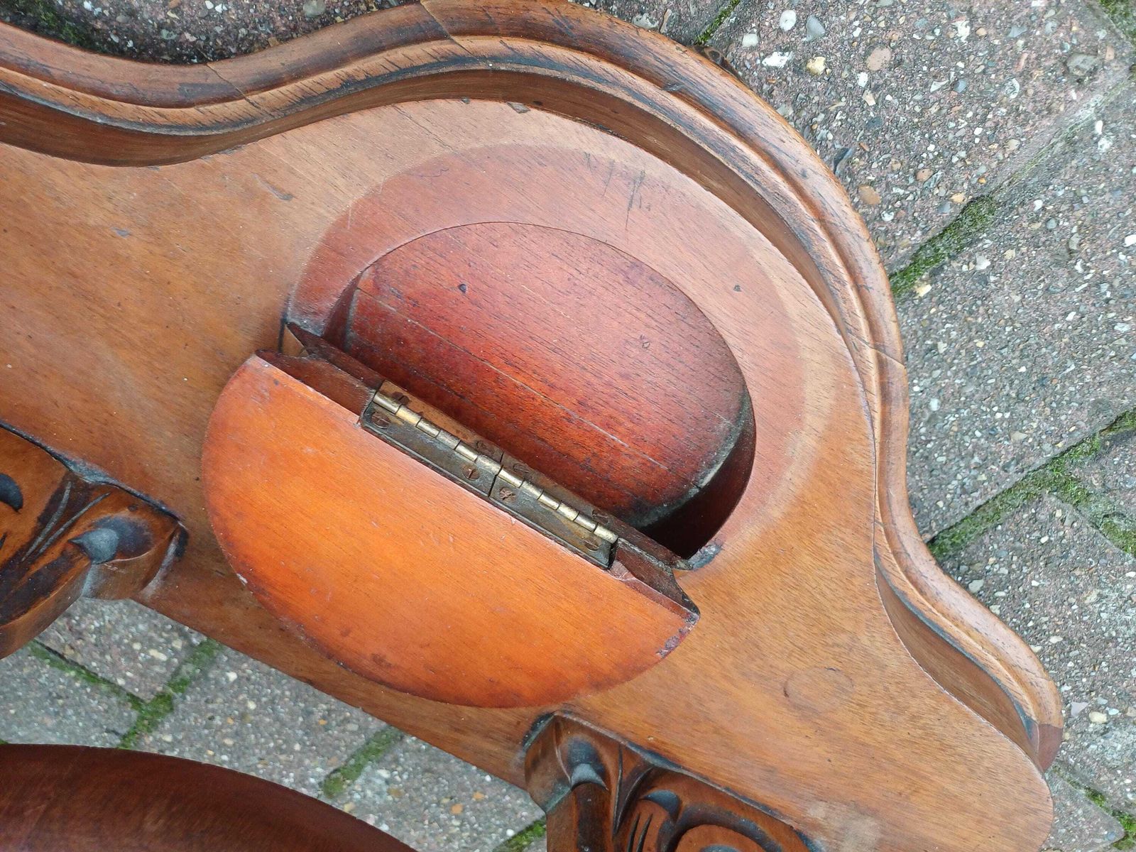 Antique Victorian Mahogany Dressing Table Mirror, Ornate Vanity Swivel Mirror With Hidden Compartment, 19th Century Toiletry Stand photo for sale