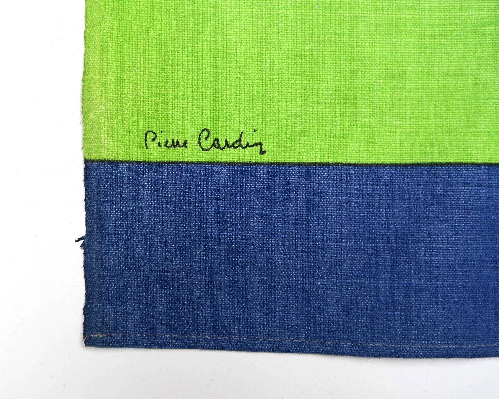 1970s Colorful Tea Towel Dishcloth By Pierre Cardin For Zucchi, Made In Italy / Kitchen, Linen, Pop, Graphic, Blue Green, Dishcloth photo furniture