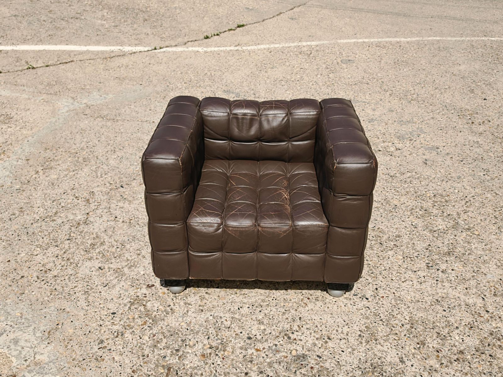 Vienna Secession Armchair "Kubus" By Josef Hoffmann, Manufactured By Wittmann photo for sale