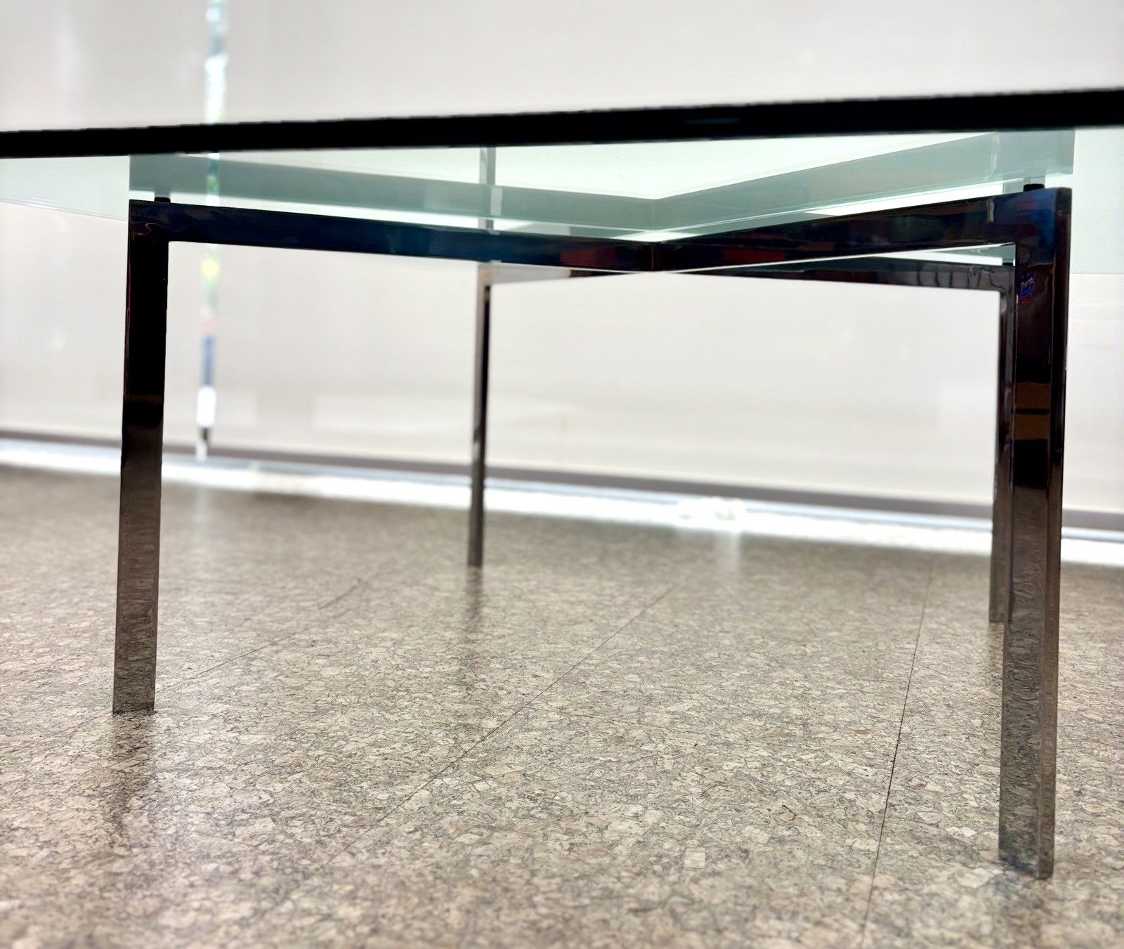Mid Century Barcelona Knoll Coffee Table  Mies Van Der Rohe Vintage Retro photo vinterior