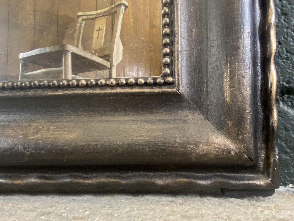 Bronzed French Antique Wall Or Overmantel Mirror photo 695.0