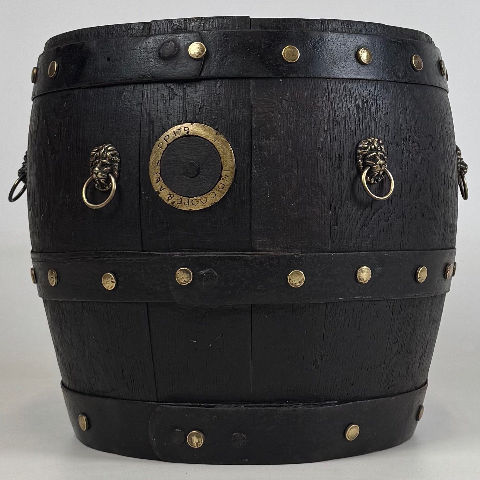 Antique 19th Century Decorative Barrel Planter In Oak photo furniture