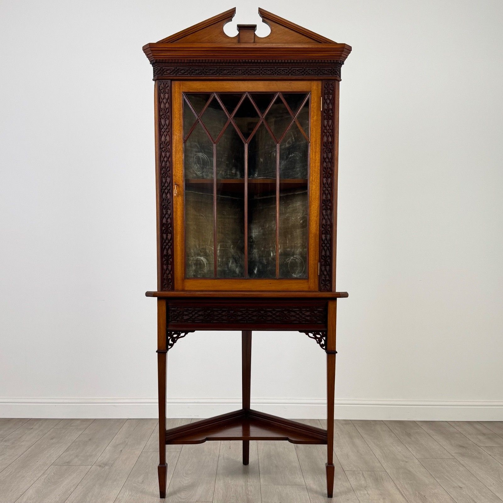 Antique 19th Century Corner Cabinet Made By Webb & Co