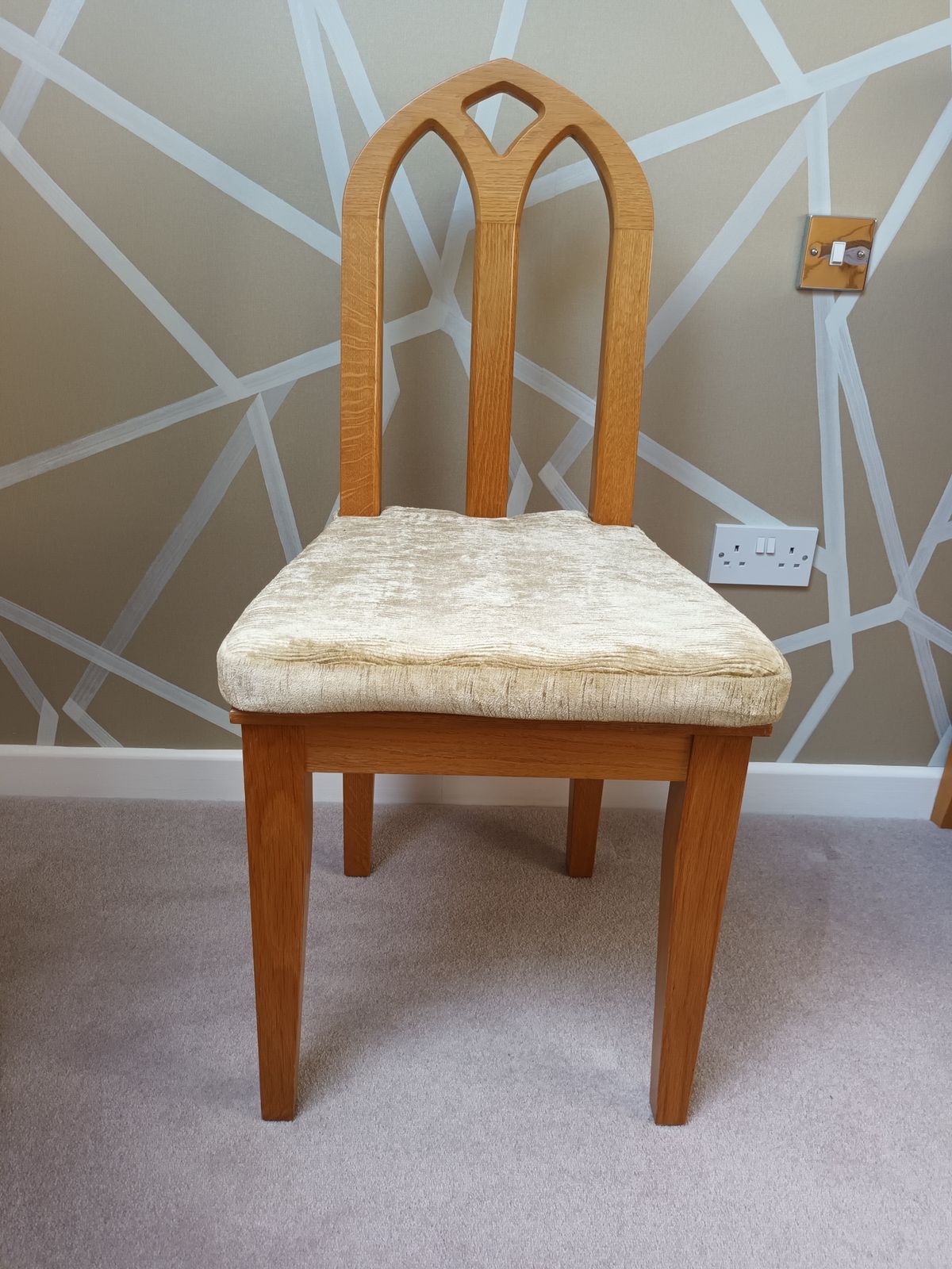 Contemporary Laura Ashley Solid Oak Dining Chairs X 6 photo for sale