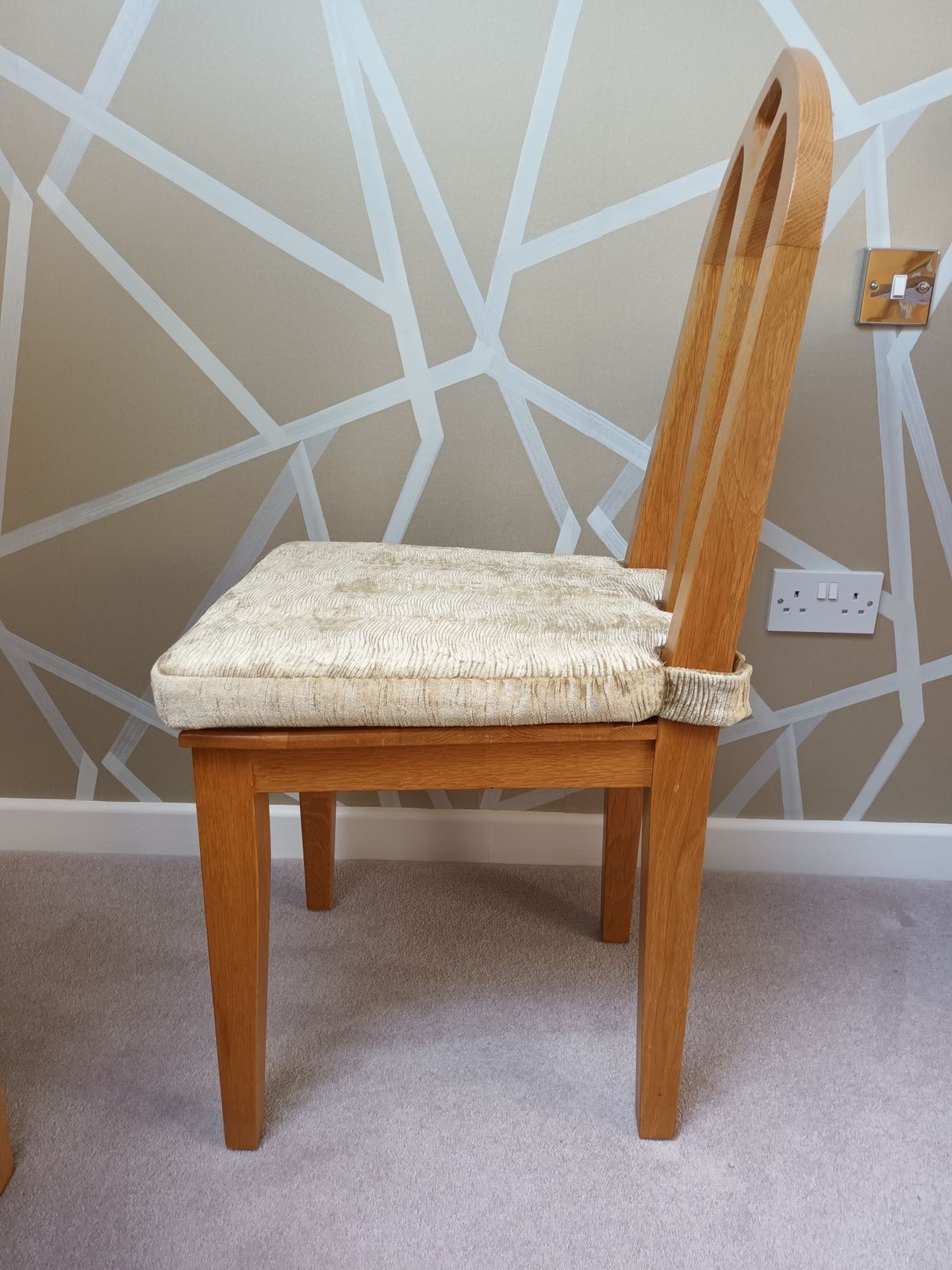 Contemporary Laura Ashley Solid Oak Dining Chairs X 6 photo 540.0