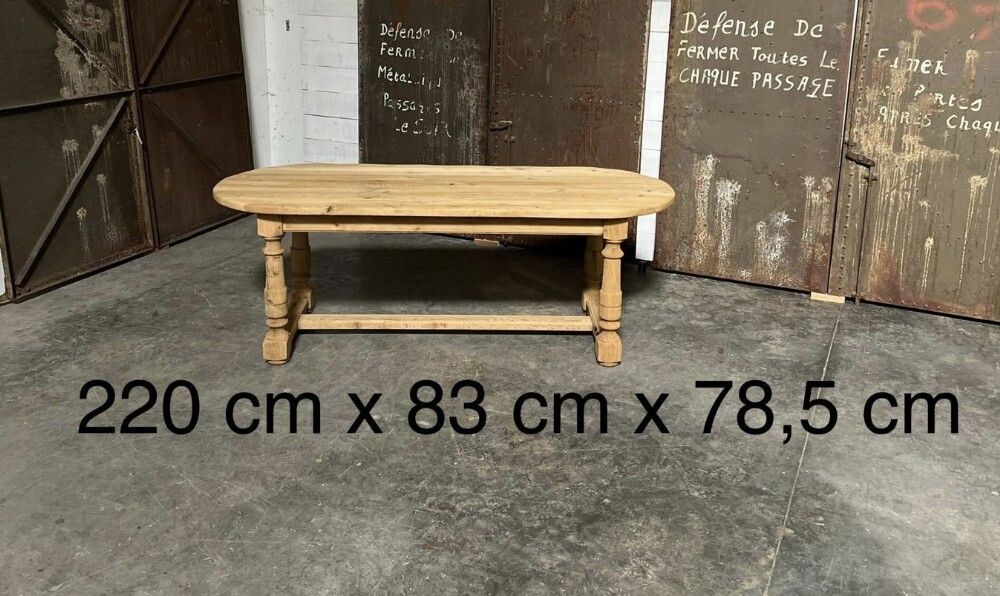 French Oak Farmhouse Dining Table photo vintage