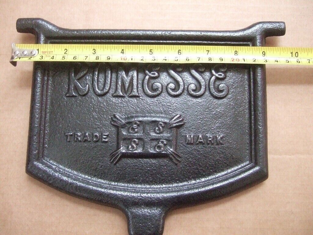 Vintage Romesse Cast Iron Pot Belly Stove Top Lid / Name Plate Damper photo 140.0