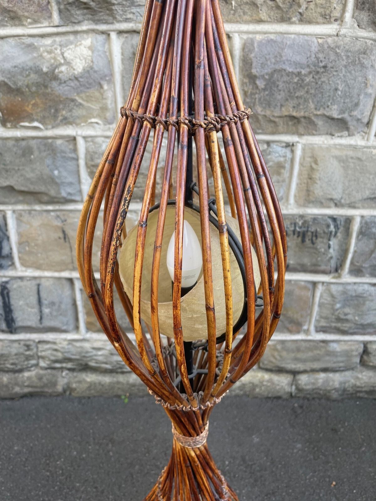 photo furniture Unusual Mid Century Bamboo Floor Lamp
