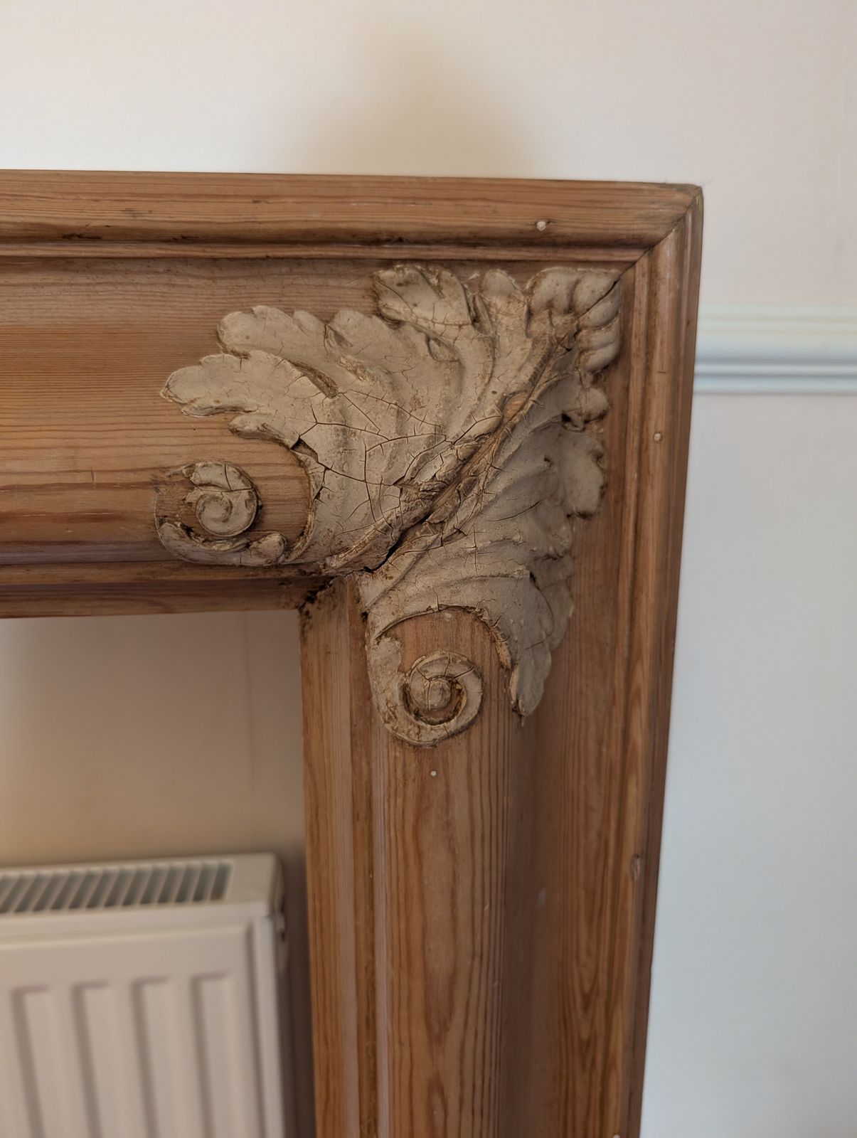 Stripped Wooden Fire Surround With Original Mouldings photo 200.0