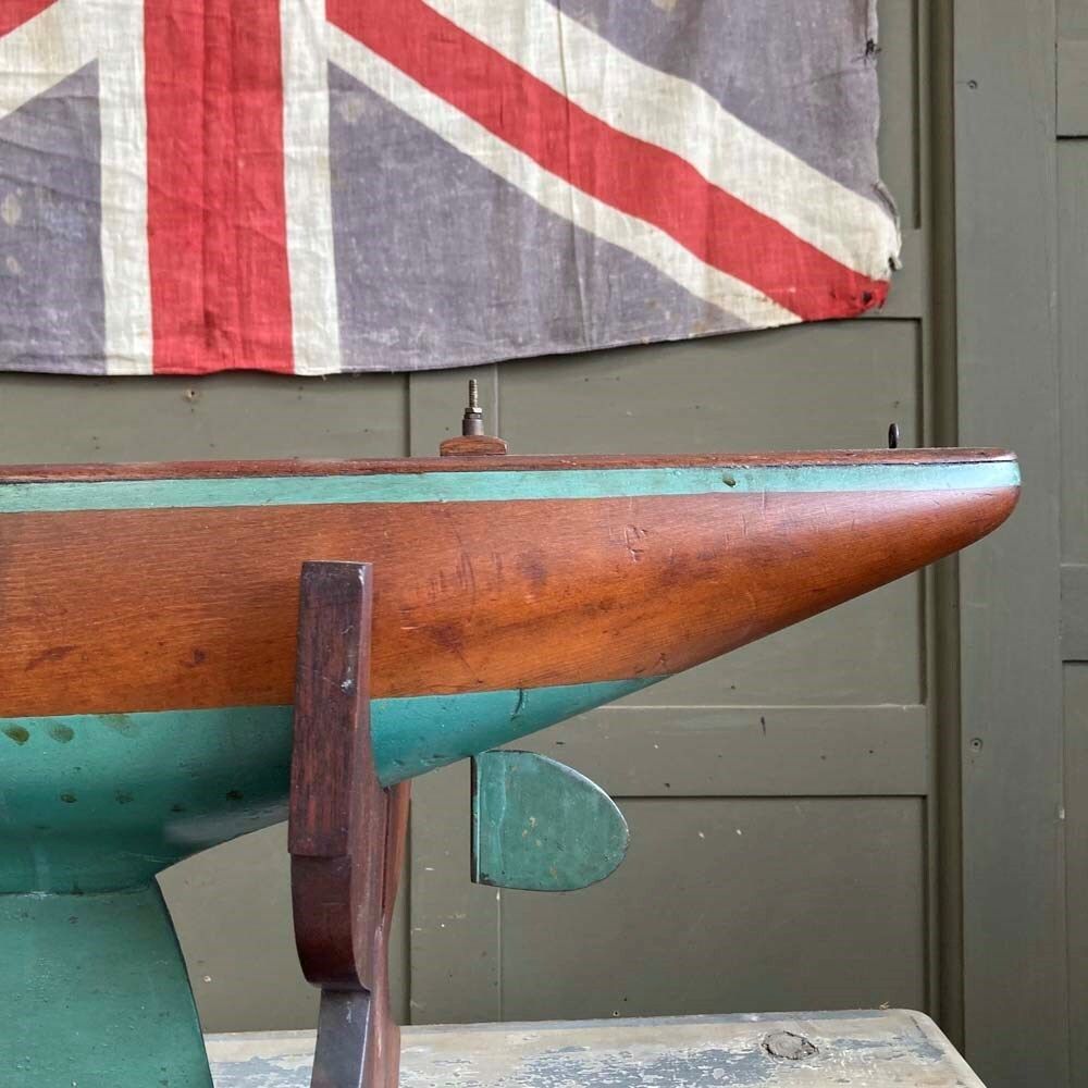 Antique Pond Yacht Hull (Green) photo for sale