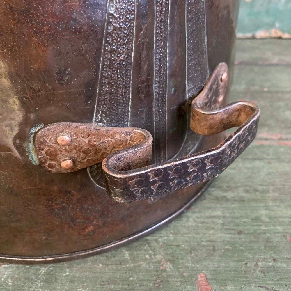 Art Nouveau Copper Coal Scuttle photo vintage