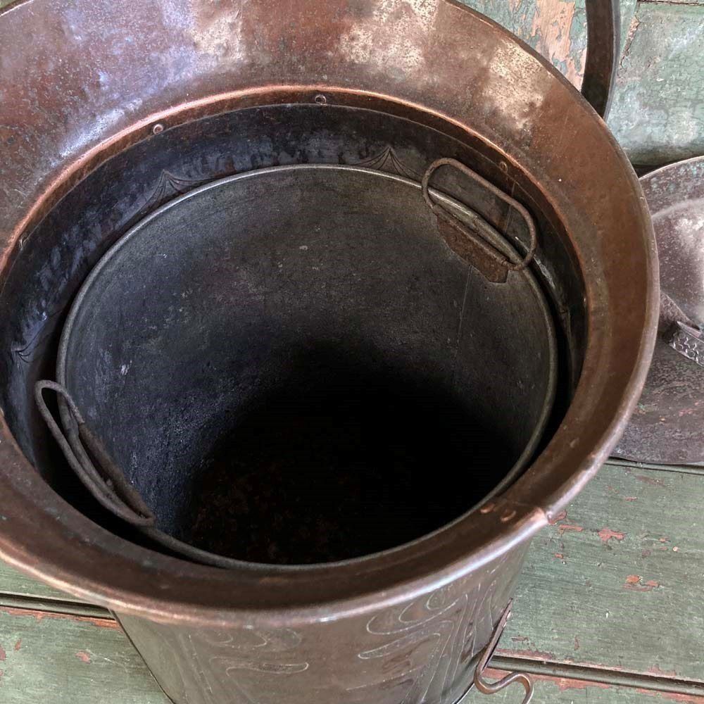 photo for sale Art Nouveau Copper Coal Scuttle