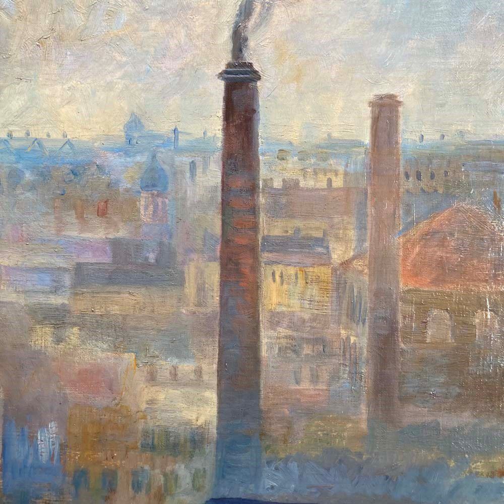 Brita Von Sydow Södöö (1884–1959) Oil Painting   'Industrial Landscape' photo Art