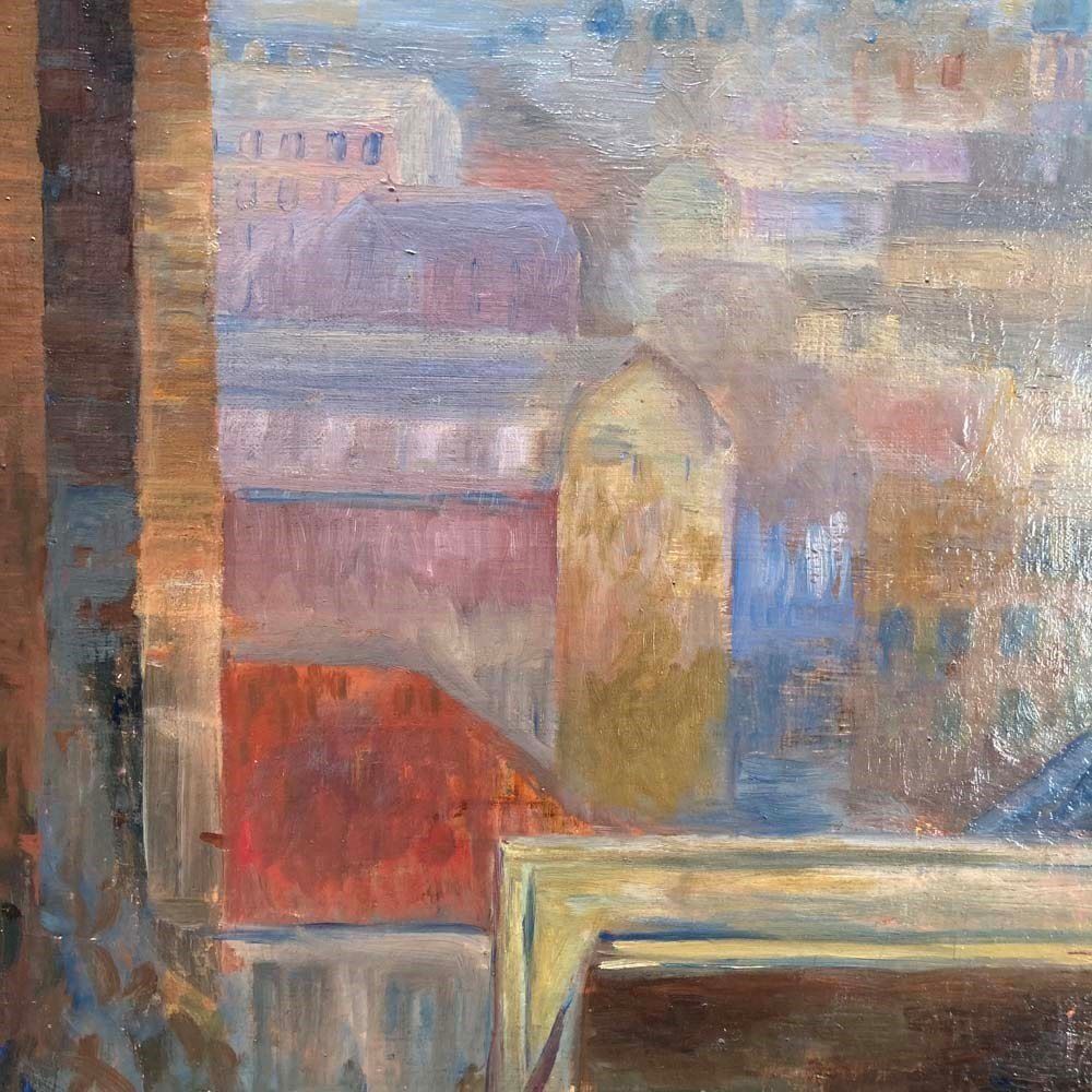 Brita Von Sydow Södöö (1884–1959) Oil Painting   'Industrial Landscape' photo vinterior