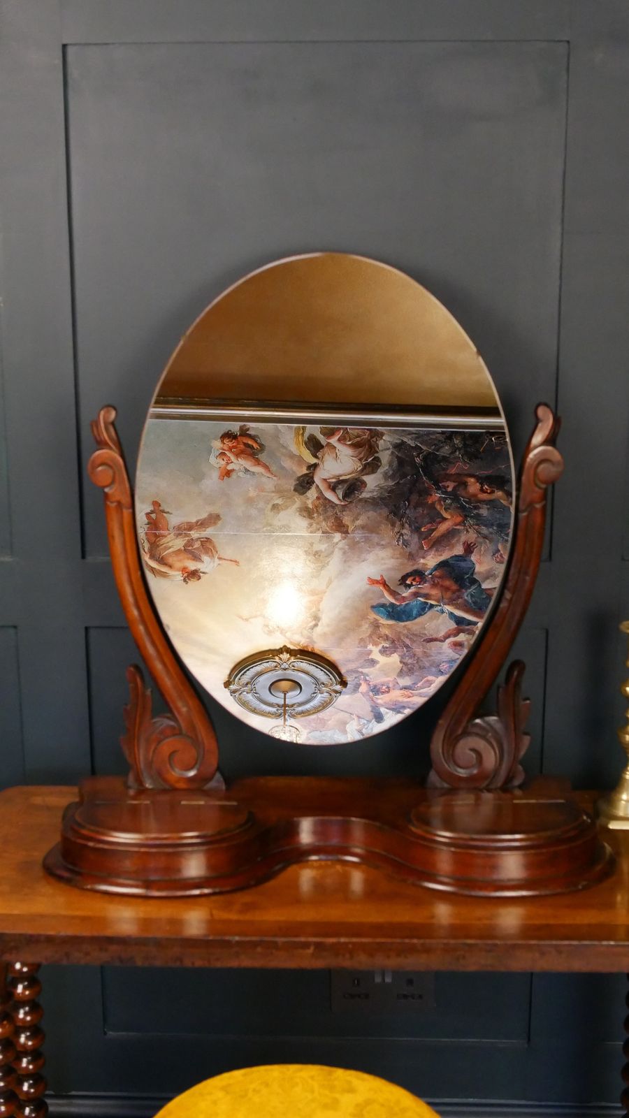 Victorian Oval Dress Mirror, 1800s photo vintage