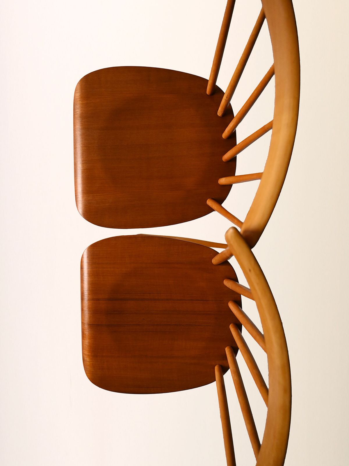 Pair Of Scandinavian Chairs From The 1950s And 1960s In Beech And Teak, Pinstol Type. photo vintage