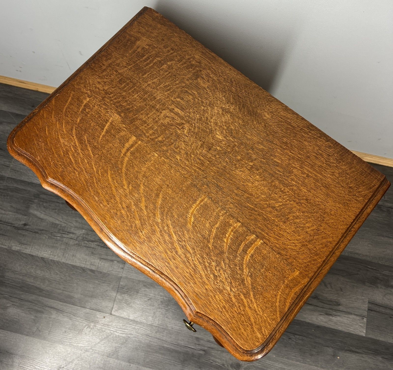 photo for sale Pair Of  Bedside Tables Vintage French Louis Oak Nightstands Cabinets Lot 4255