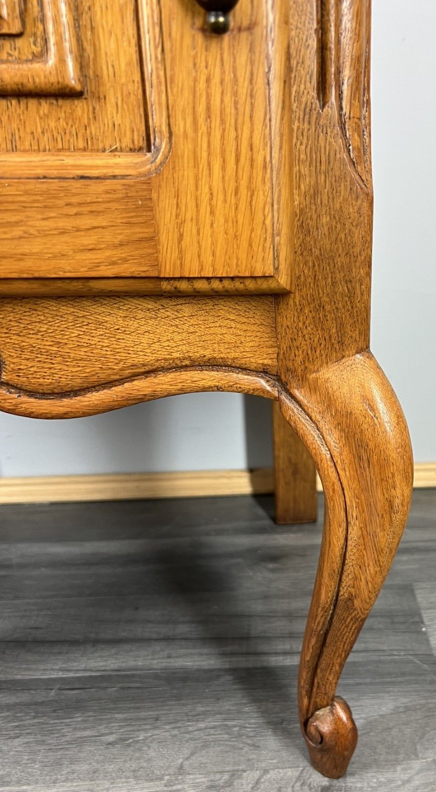 Pair Of  Bedside Tables Vintage French Louis Oak Nightstands Cabinets Lot 4245 photo buy