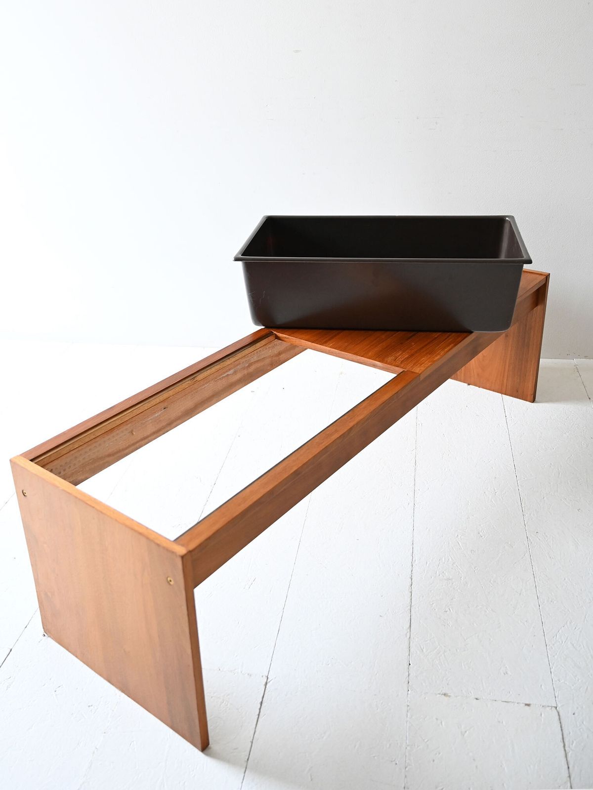 Vintage 1960s Scandinavian Teak Coffee Table With Flower Holder photo 620.0