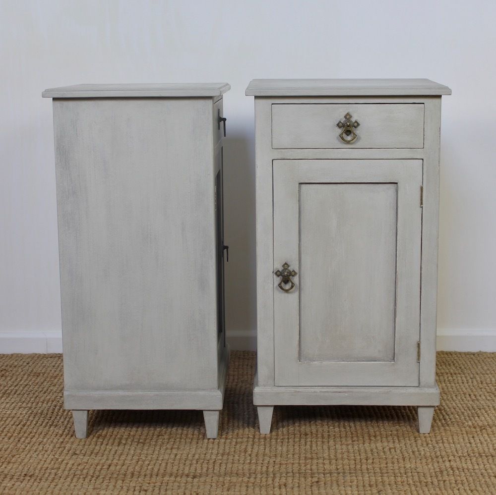 Furniture Pair Of Continental Bedside Cabinets photo