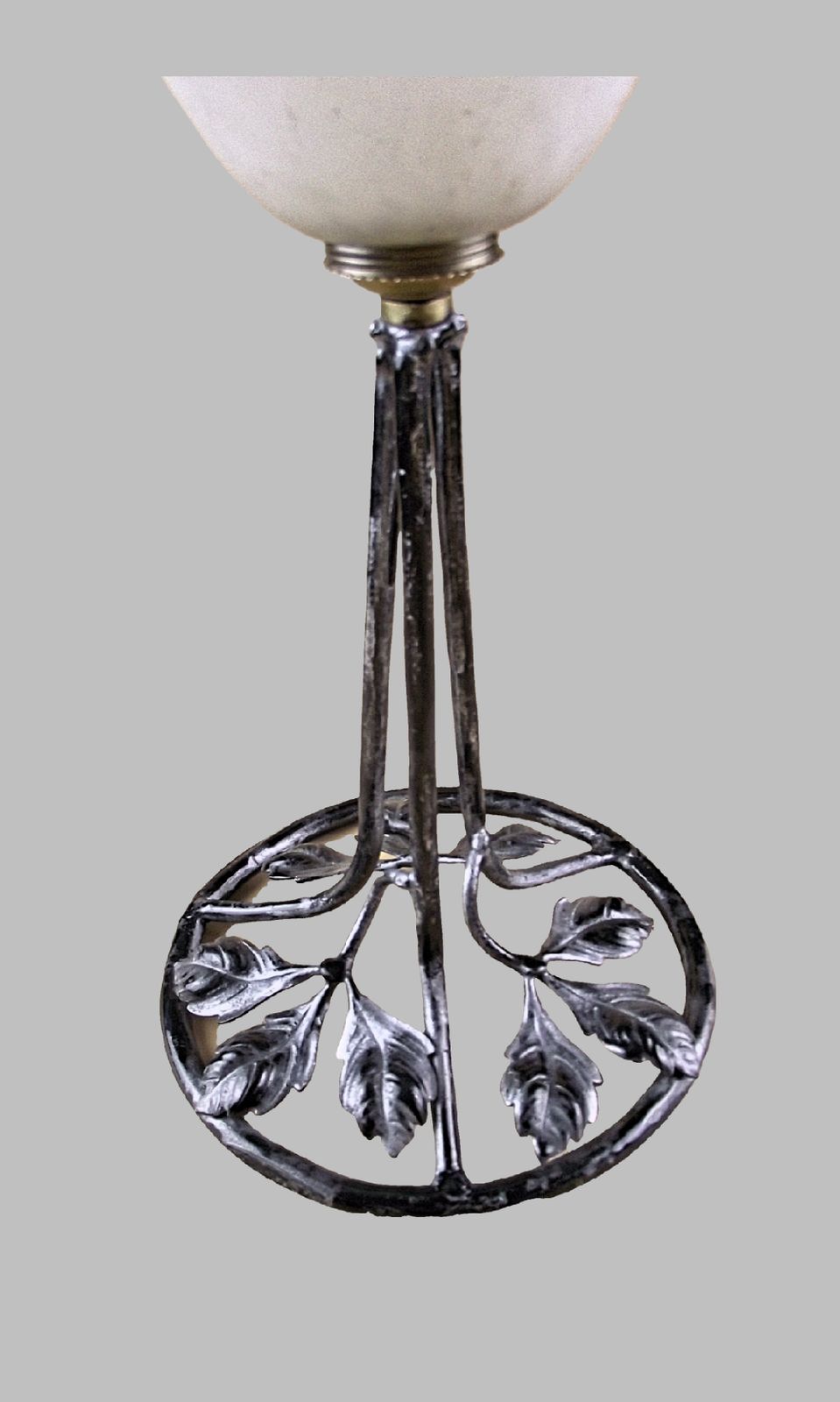 Art Deco Lamp 33cm Tall Pate De Verre Shade Signed Degue France 1920s photo for sale