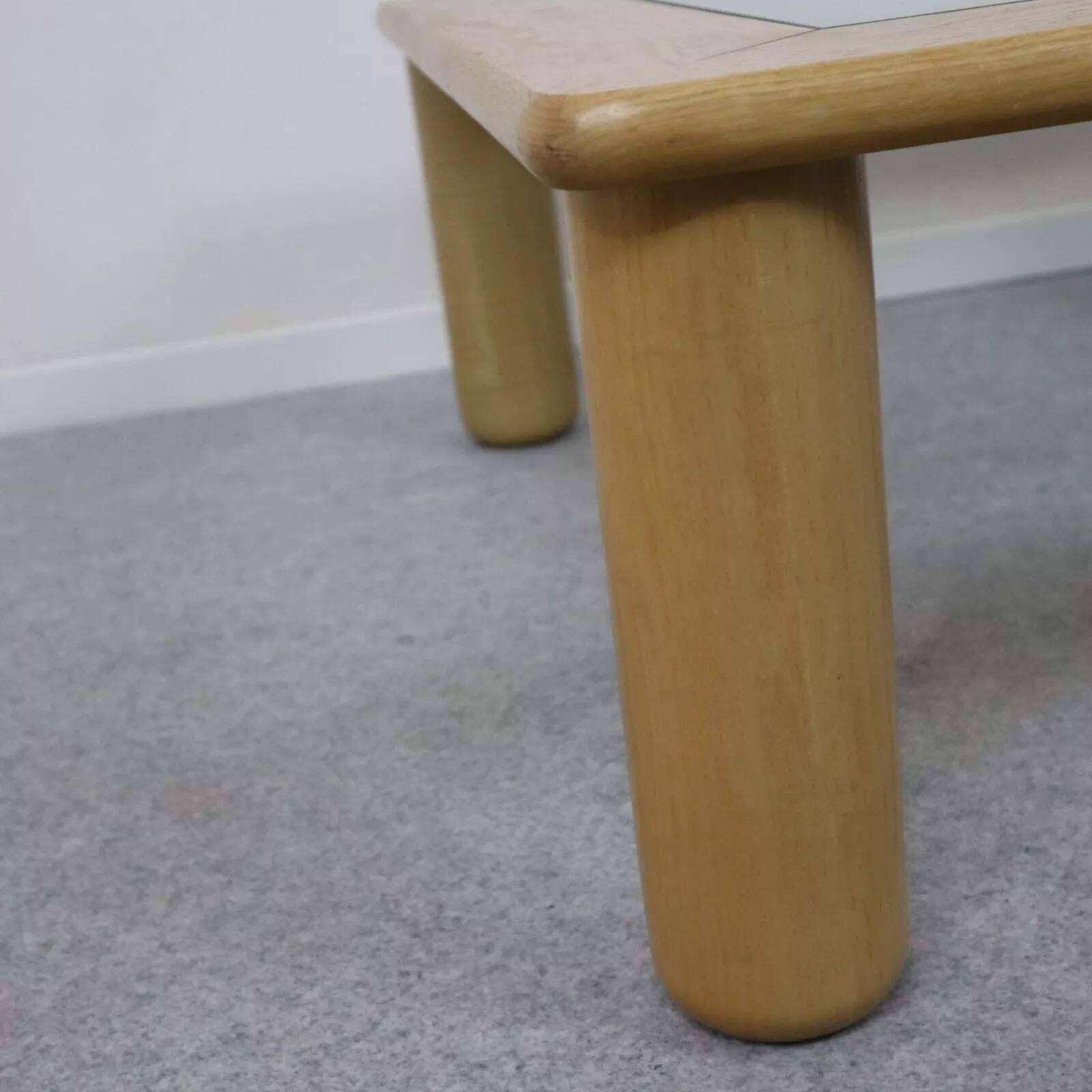 photo furniture Italian Glass And Oak Coffee Table In The Manner Of Afra E Tobia Scarpa, 1970s