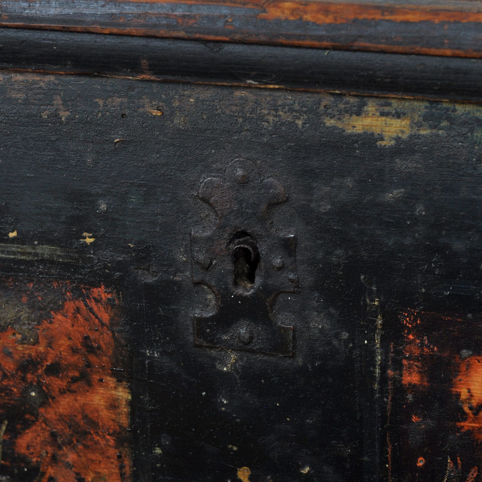 photo furniture Folk Art Wedding Chest, Circa 1850