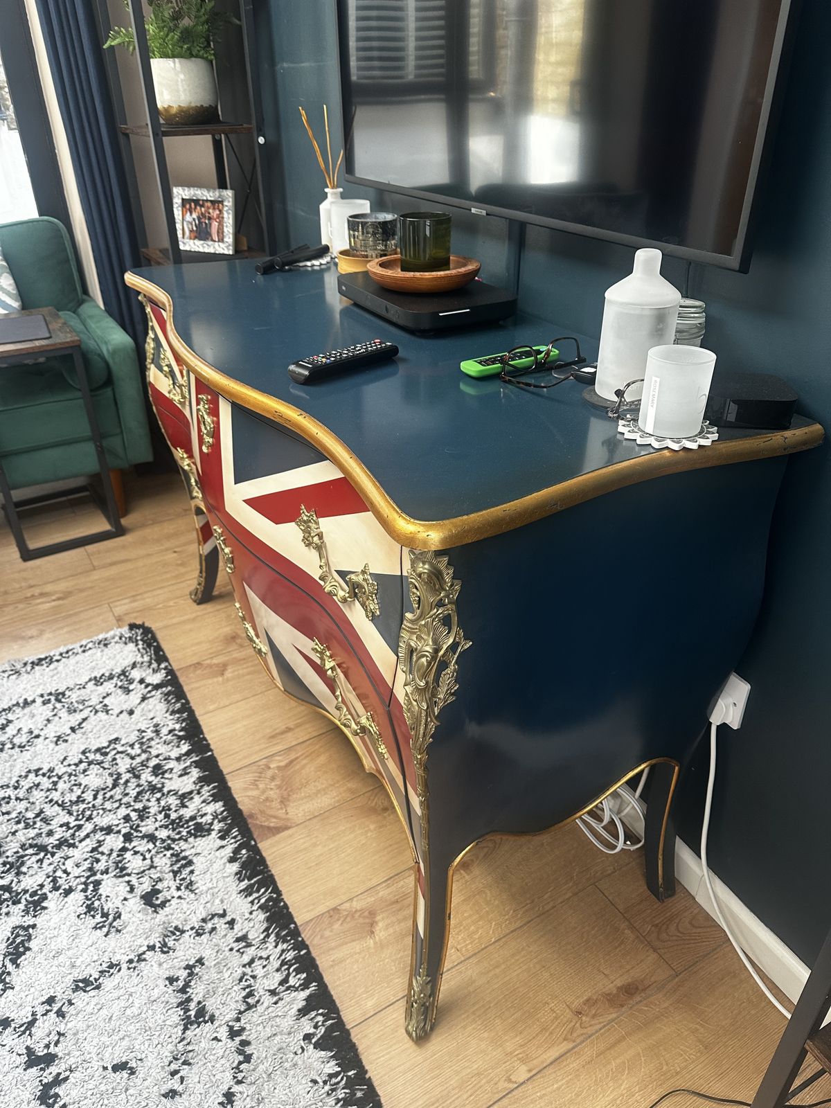 Vintage Union Jack Bombe Chest Sideboard photo Furniture