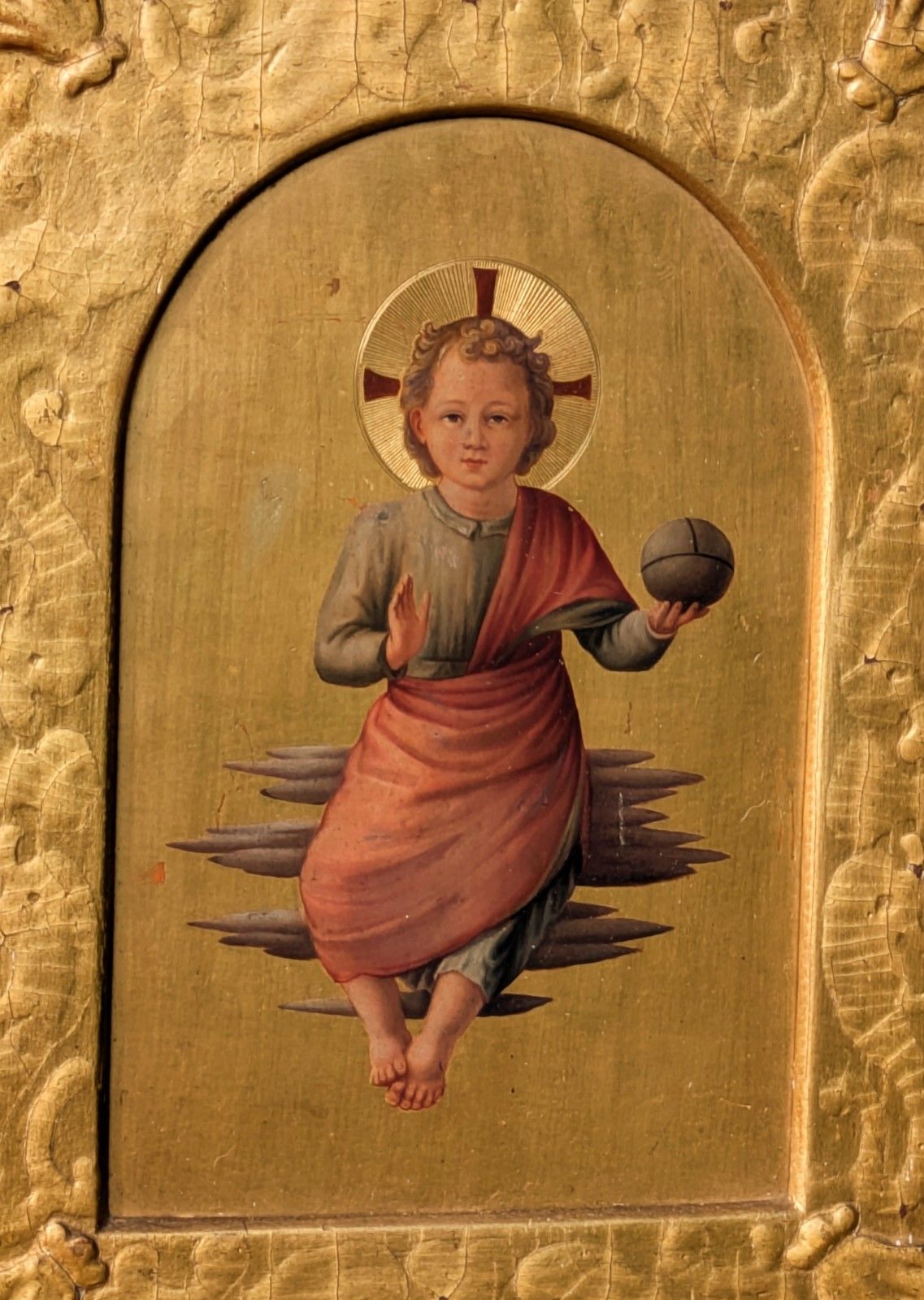 Antique Gilt Wood Icon After Fra Angelica 19th Century photo Art