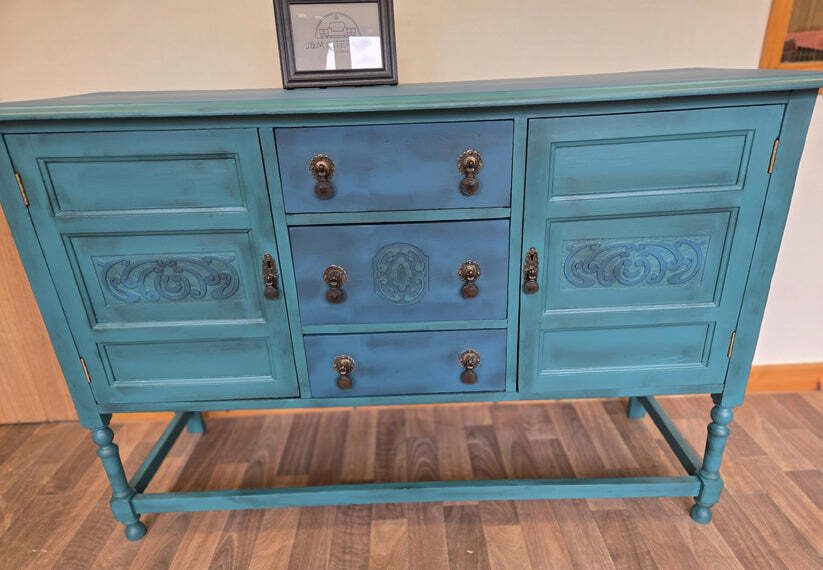 Vintage Solid Oak Sideboard photo vintage