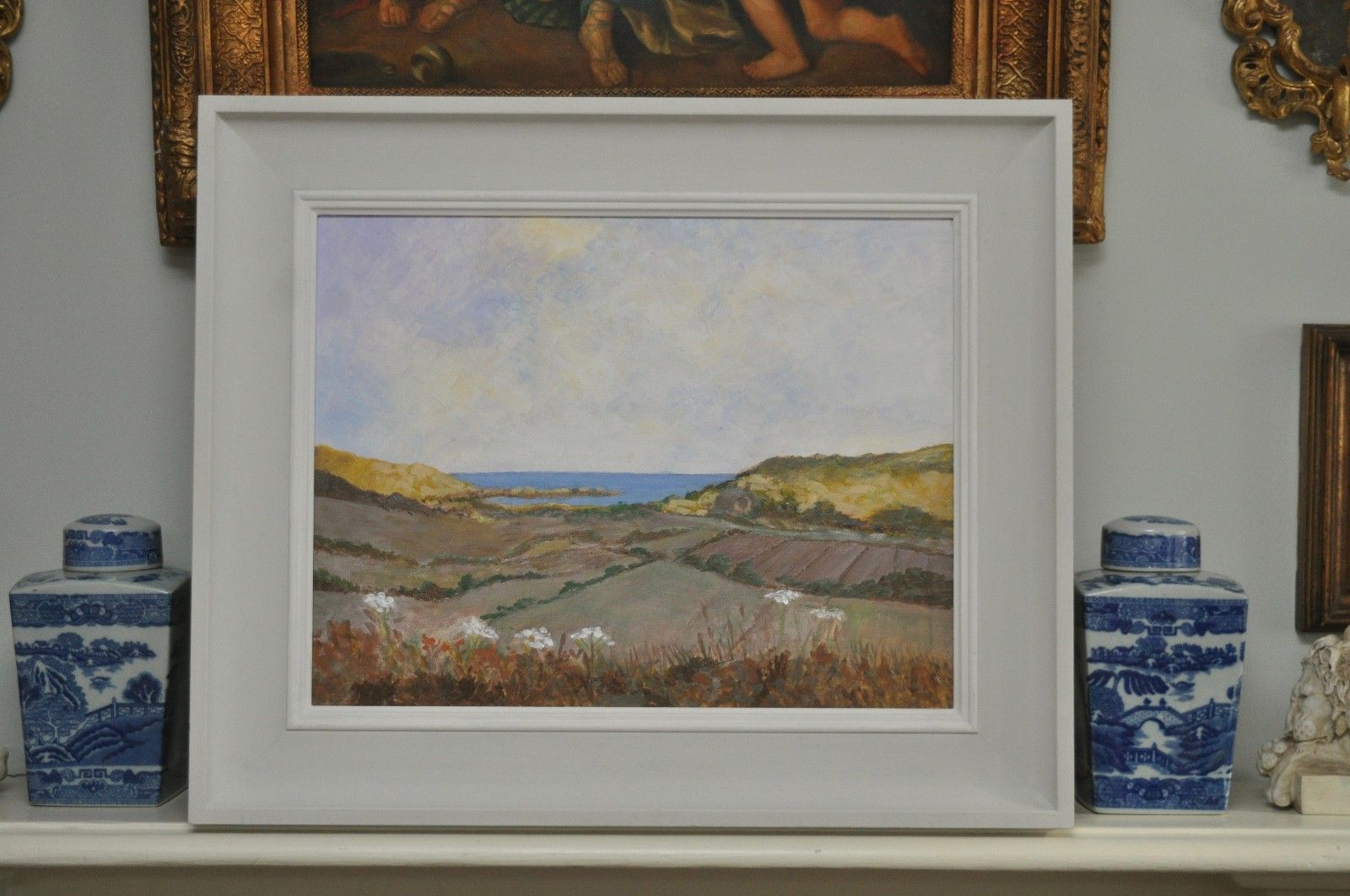 A Tranquil Cornish Coastal View, Oil Painting On Canvas, 50 X 60 Cm photo Art