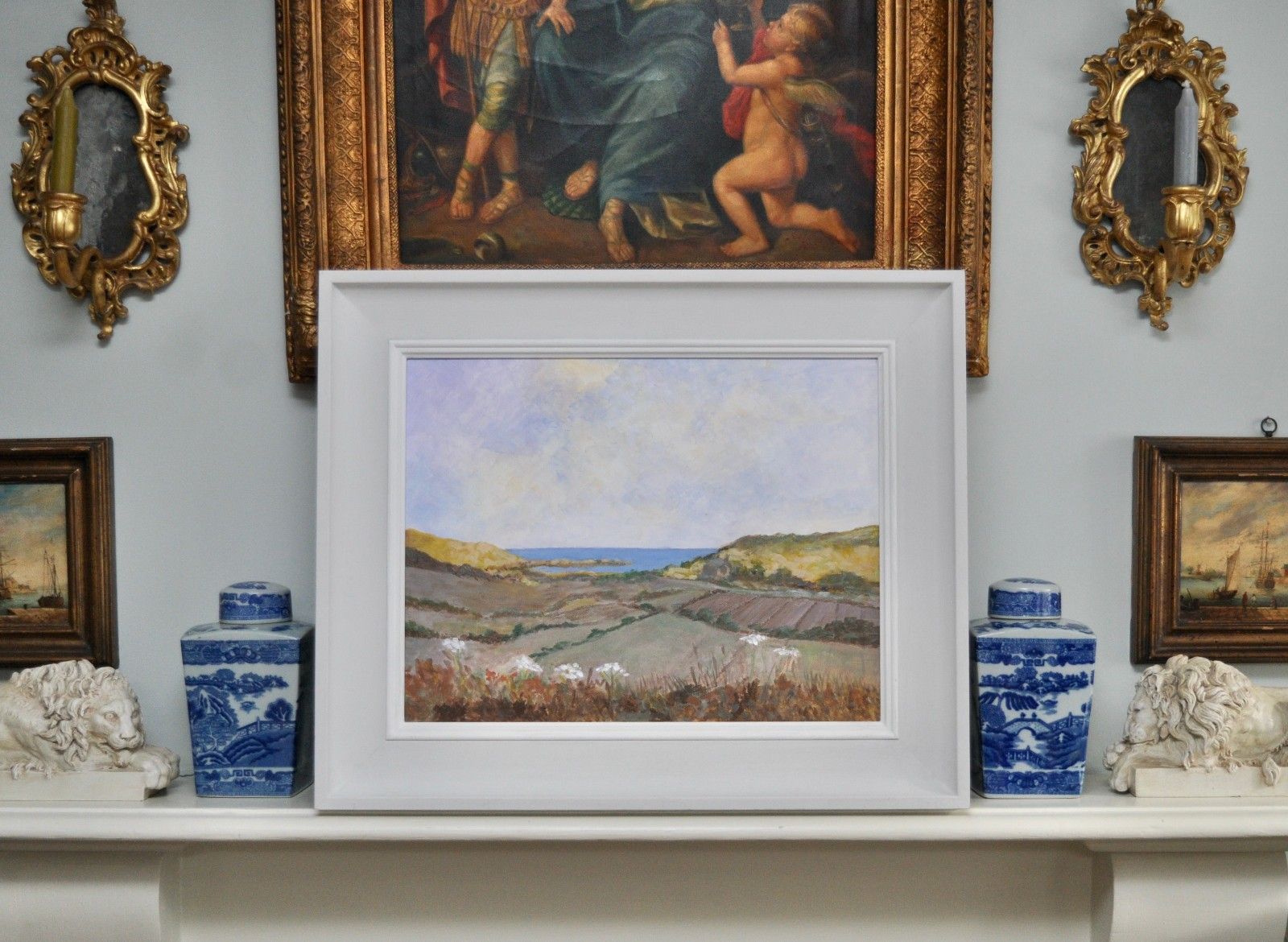 A Tranquil Cornish Coastal View, Oil Painting On Canvas, 50 X 60 Cm photo 145.0